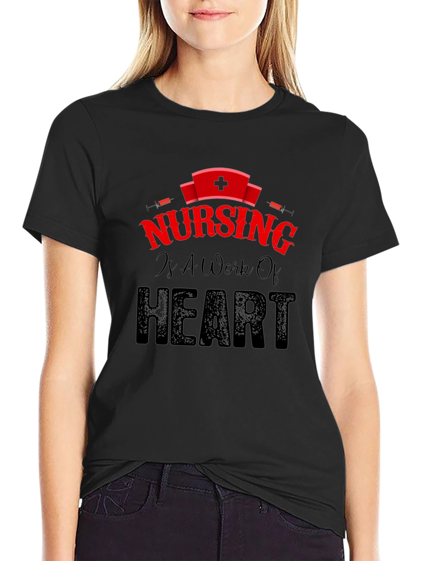 Nursing is a Work of Heart Graphic Tee
