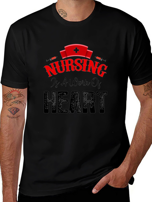 Nursing is a Work of Heart Graphic Tee