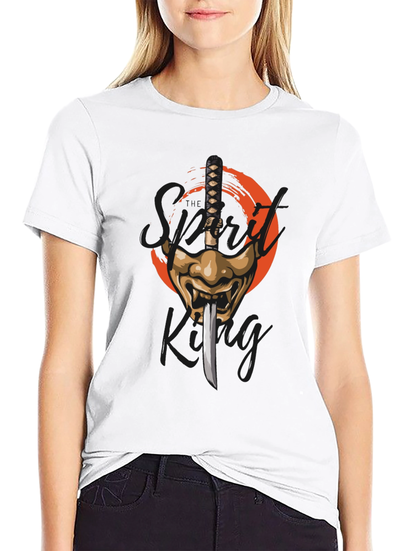 Samurai Sword & Mask Graphic T-Shirt