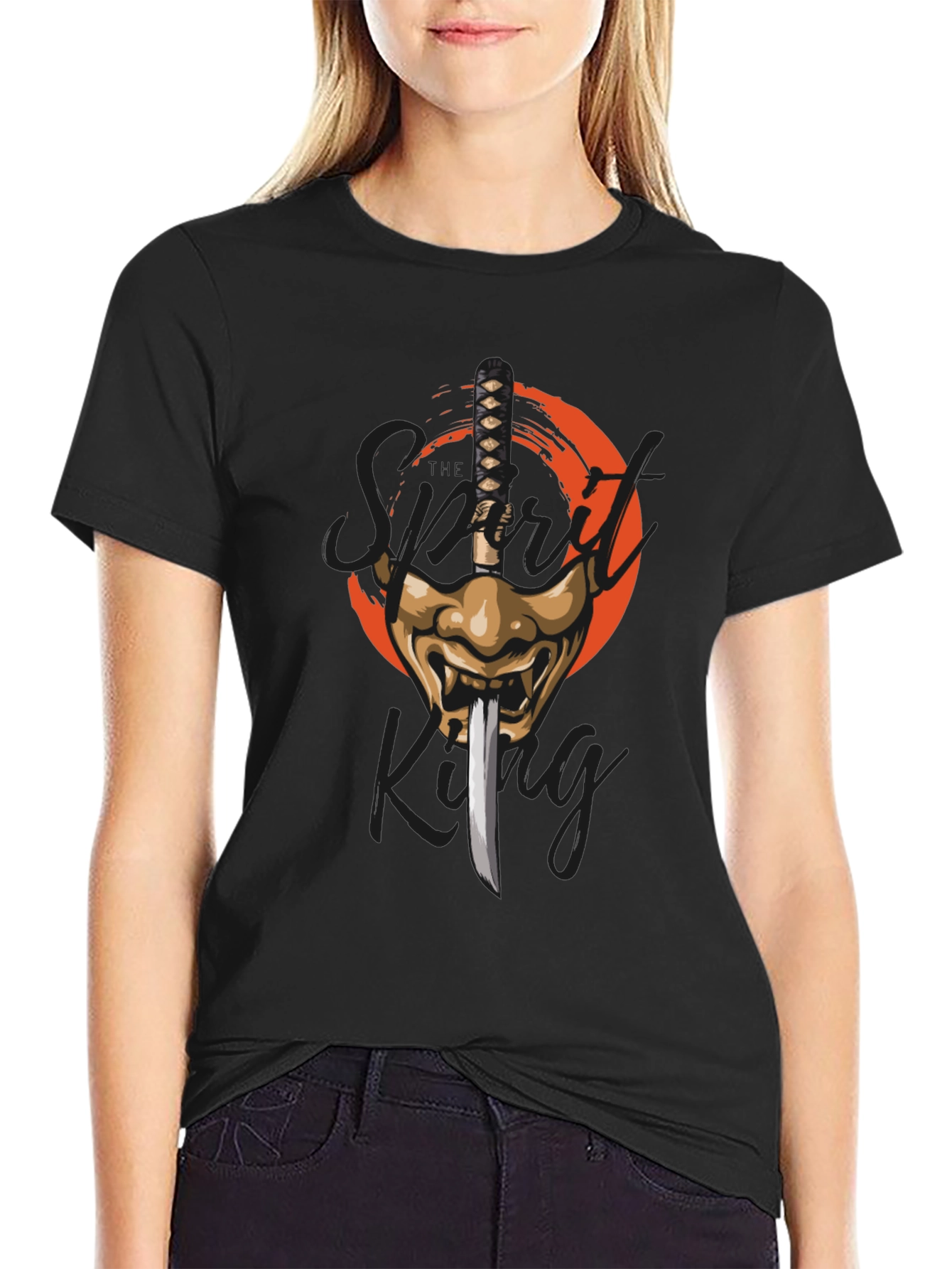 Samurai Sword & Mask Graphic T-Shirt