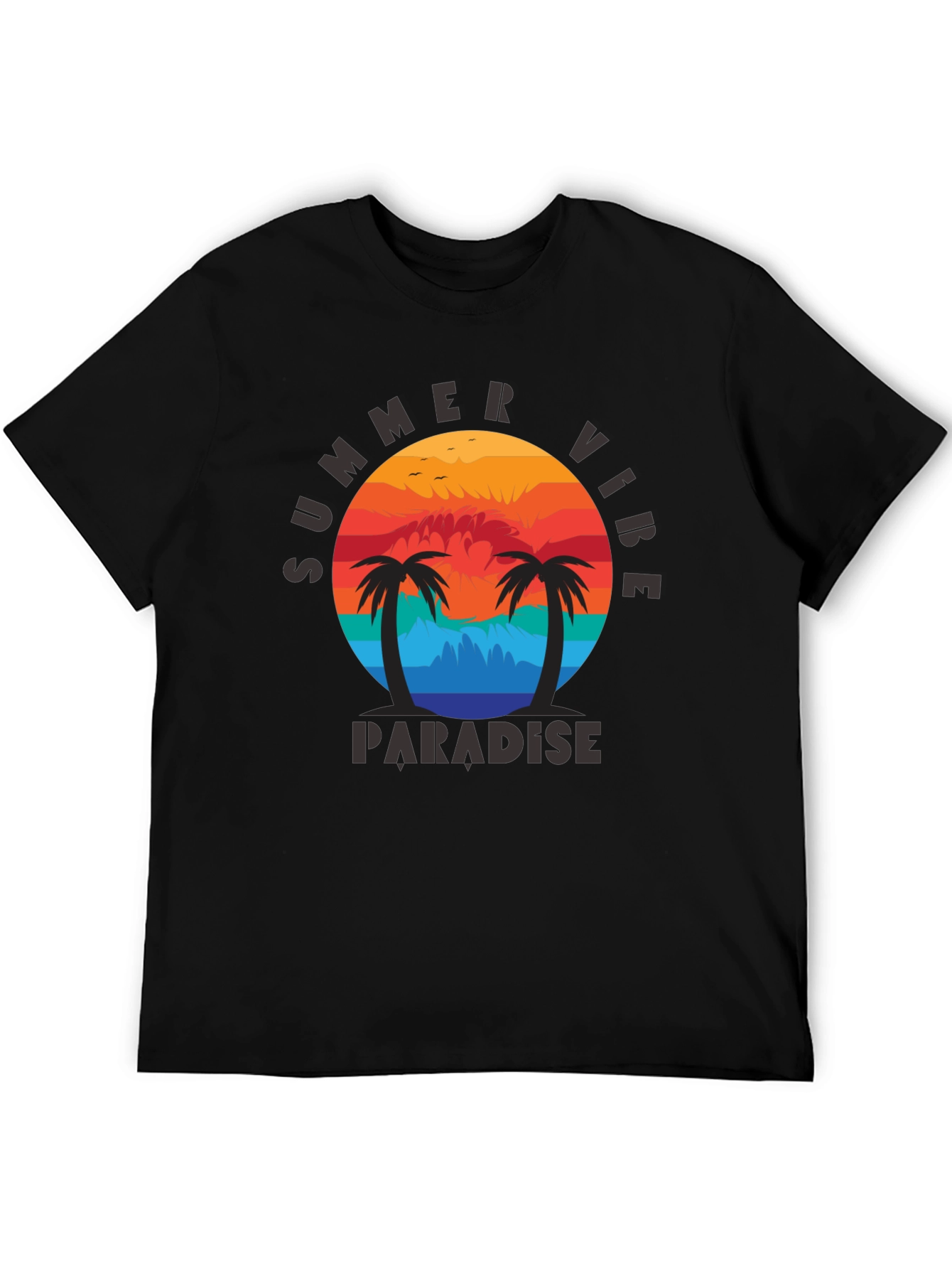 Summer Vibe Paradise Black T-Shirt