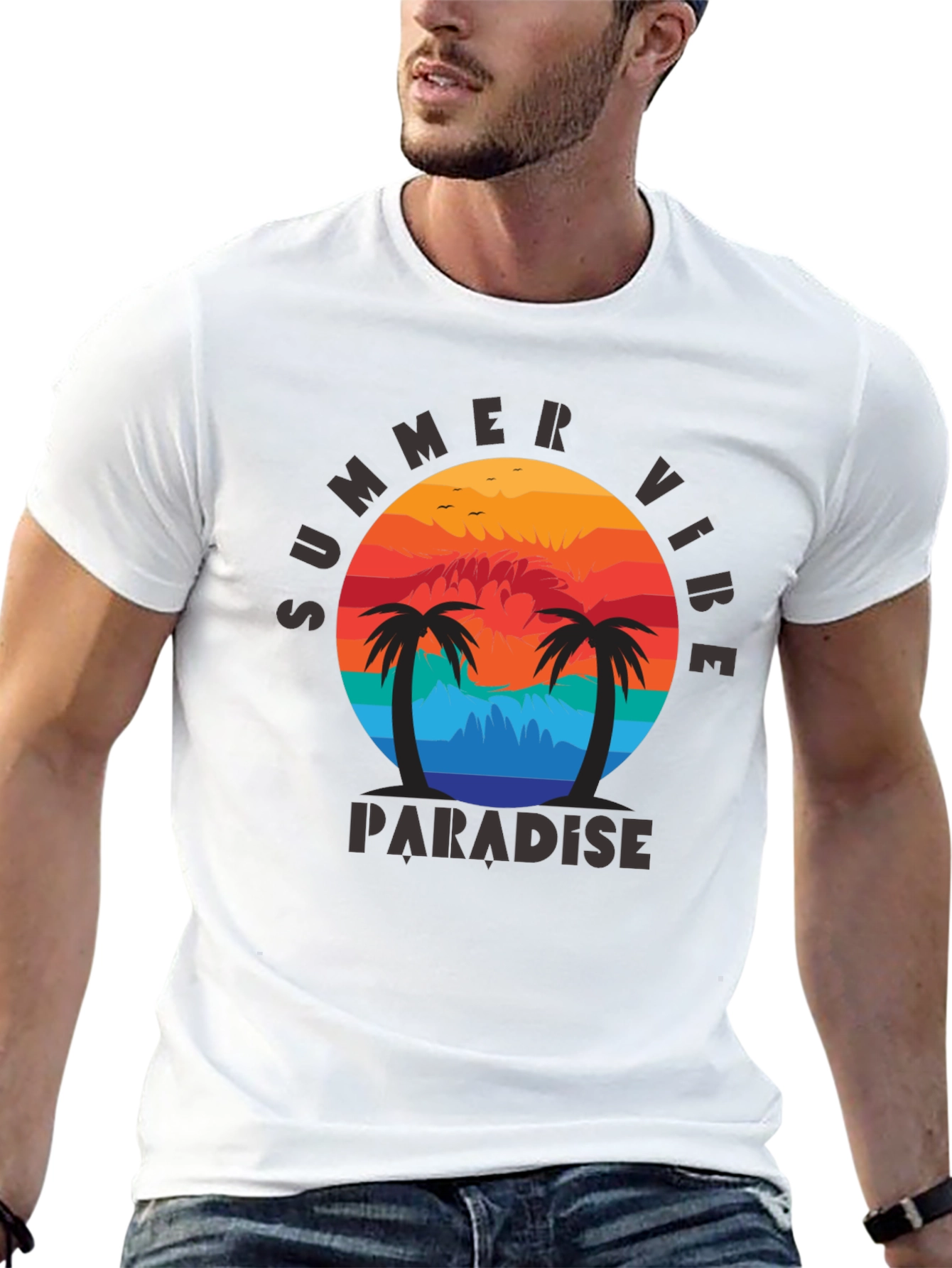 Summer Vibe Paradise Black T-Shirt