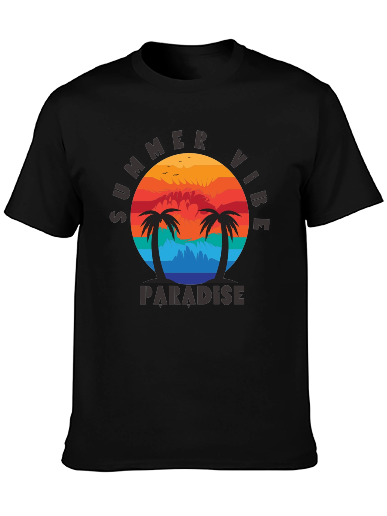 Summer Vibe Paradise Black T-Shirt