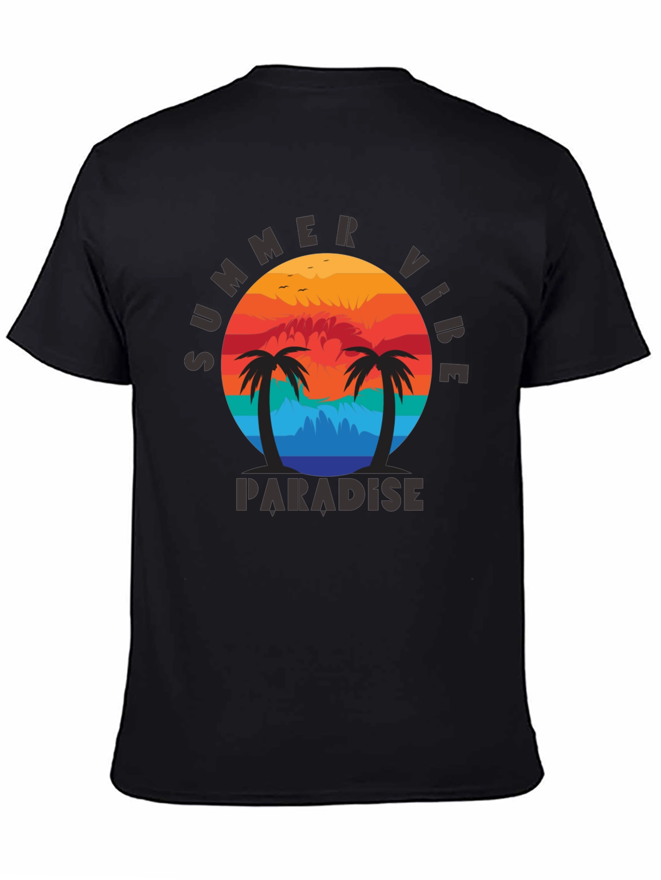 Summer Vibe Paradise Black T-Shirt