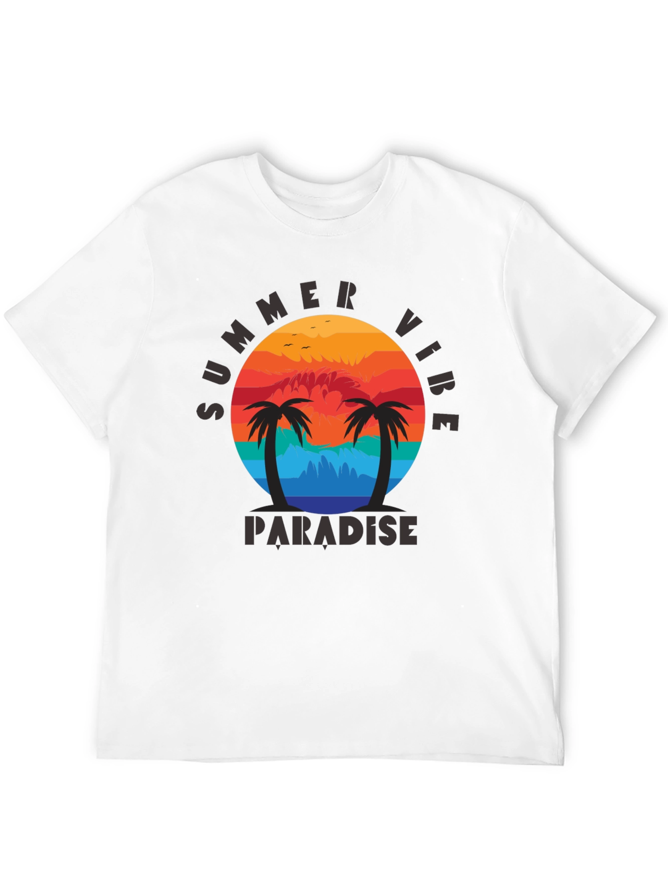 Summer Vibe Paradise Black T-Shirt