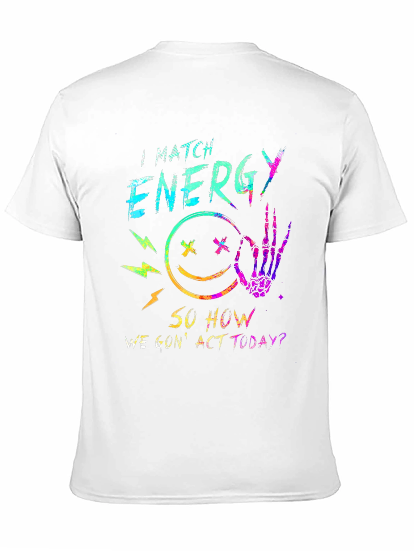 I Match Energy Graphic Tee - Trendy Black T-Shirt