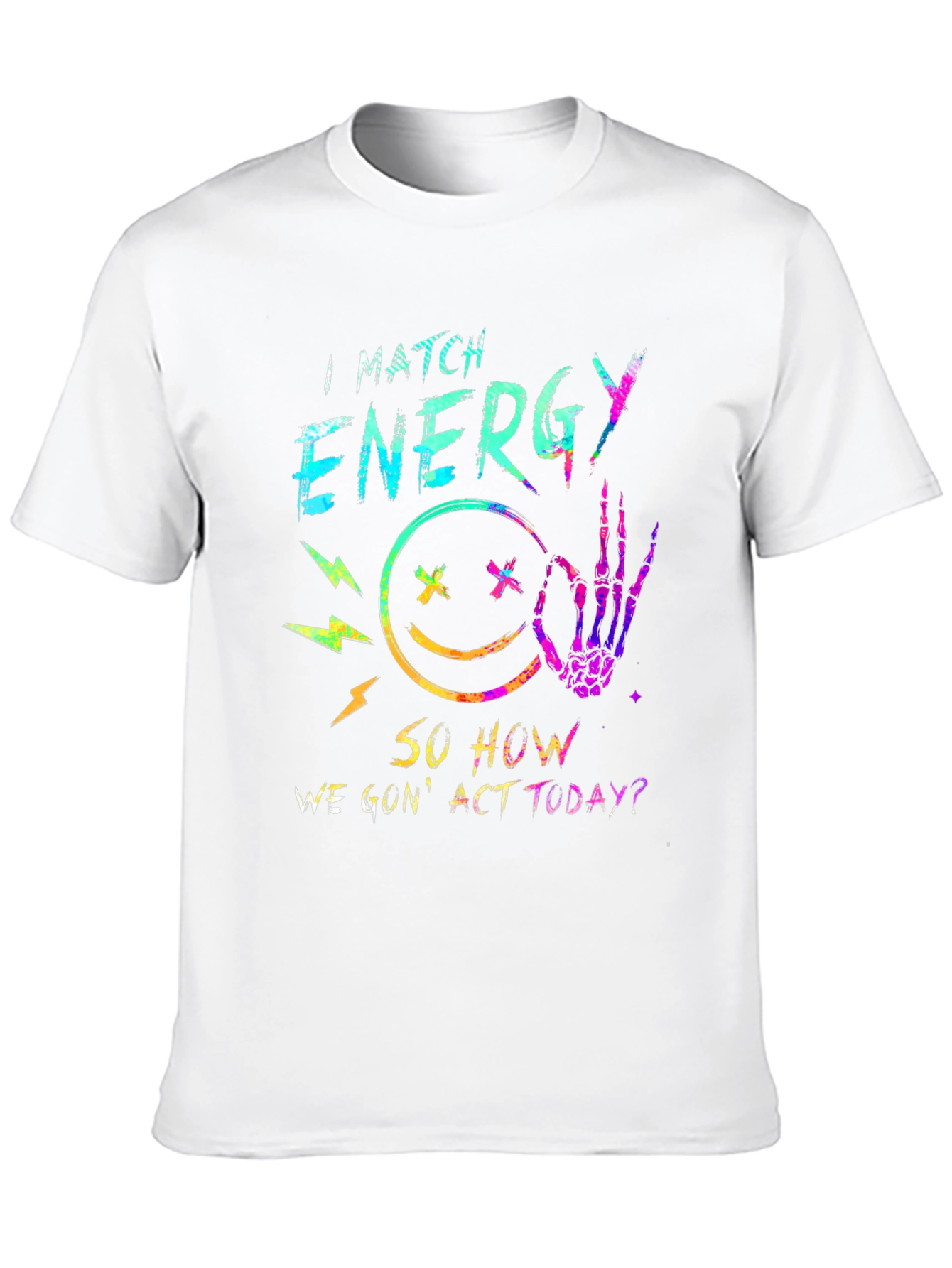 I Match Energy Graphic Tee - Trendy Black T-Shirt