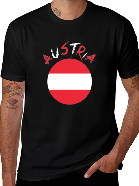 Austria Flag T-Shirt - Black Cotton Tee