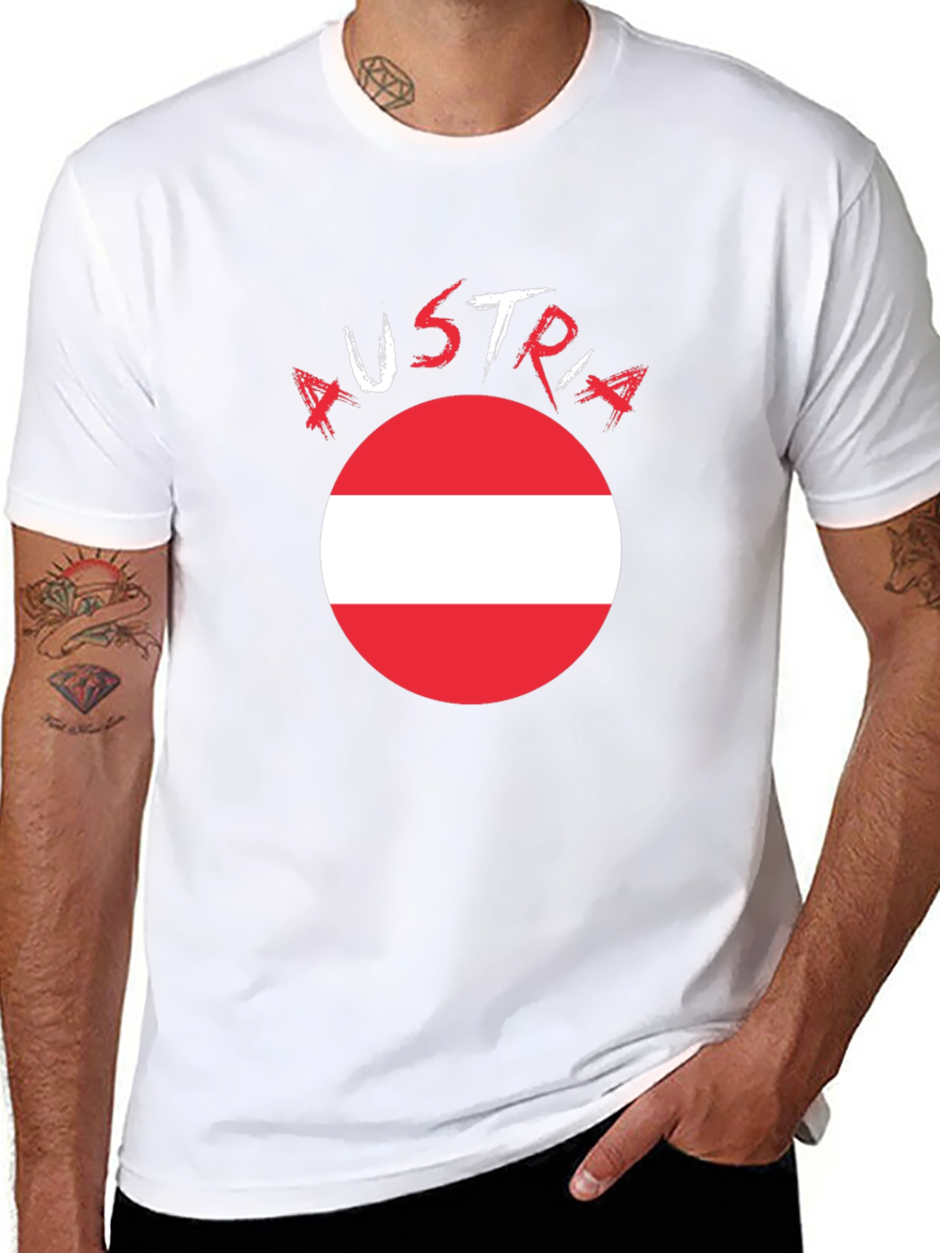 Austria Flag T-Shirt - Black Cotton Tee