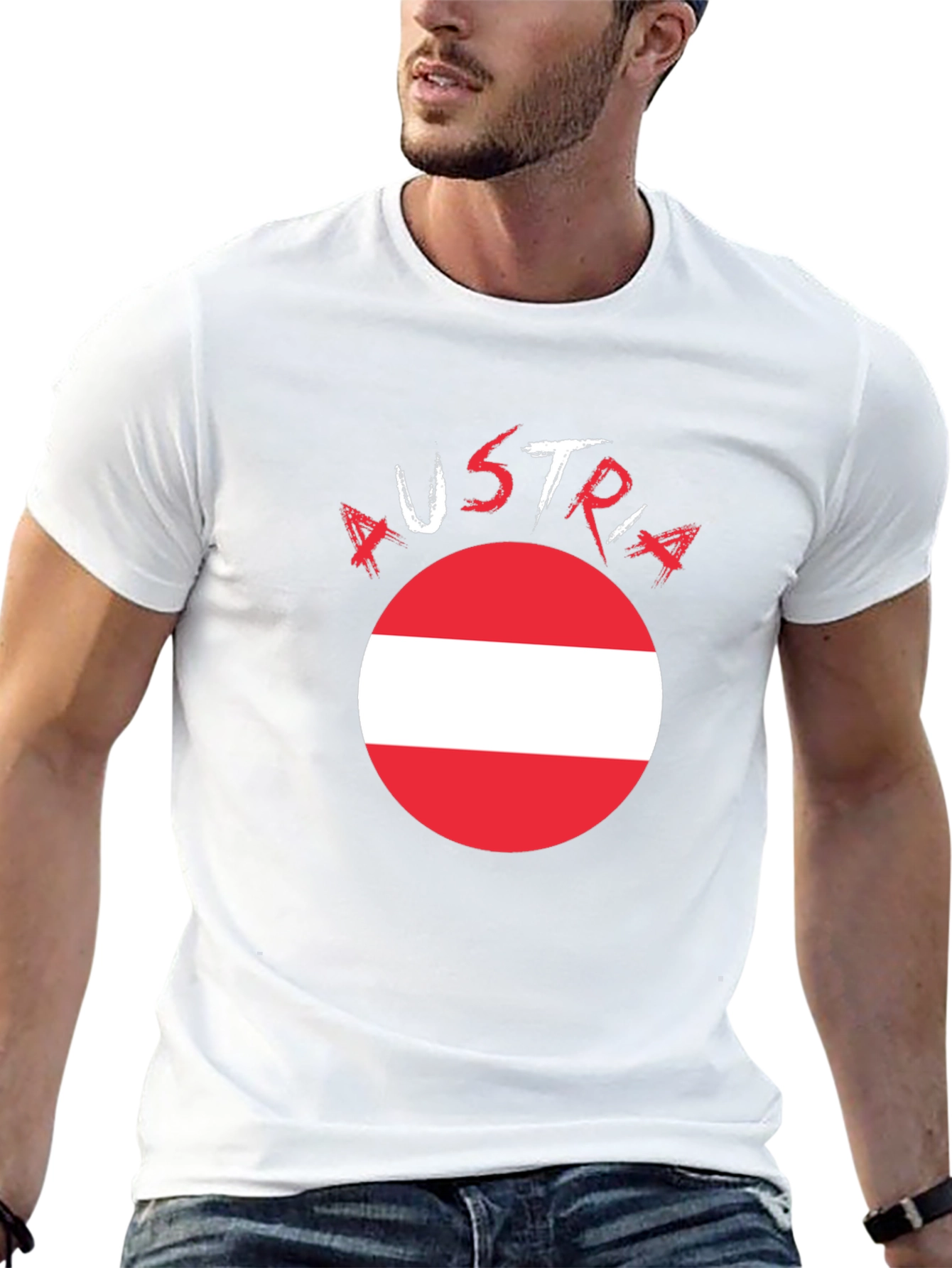 Austria Flag T-Shirt - Black Cotton Tee