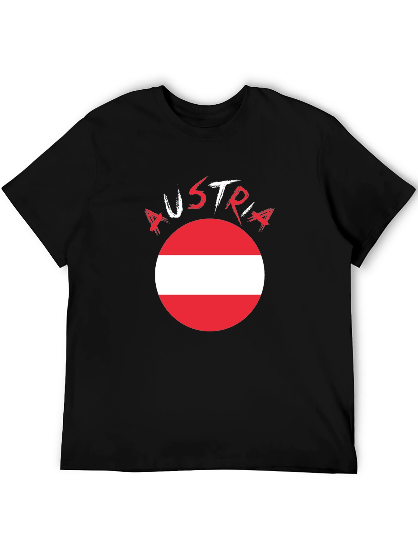 Austria Flag T-Shirt - Black Cotton Tee