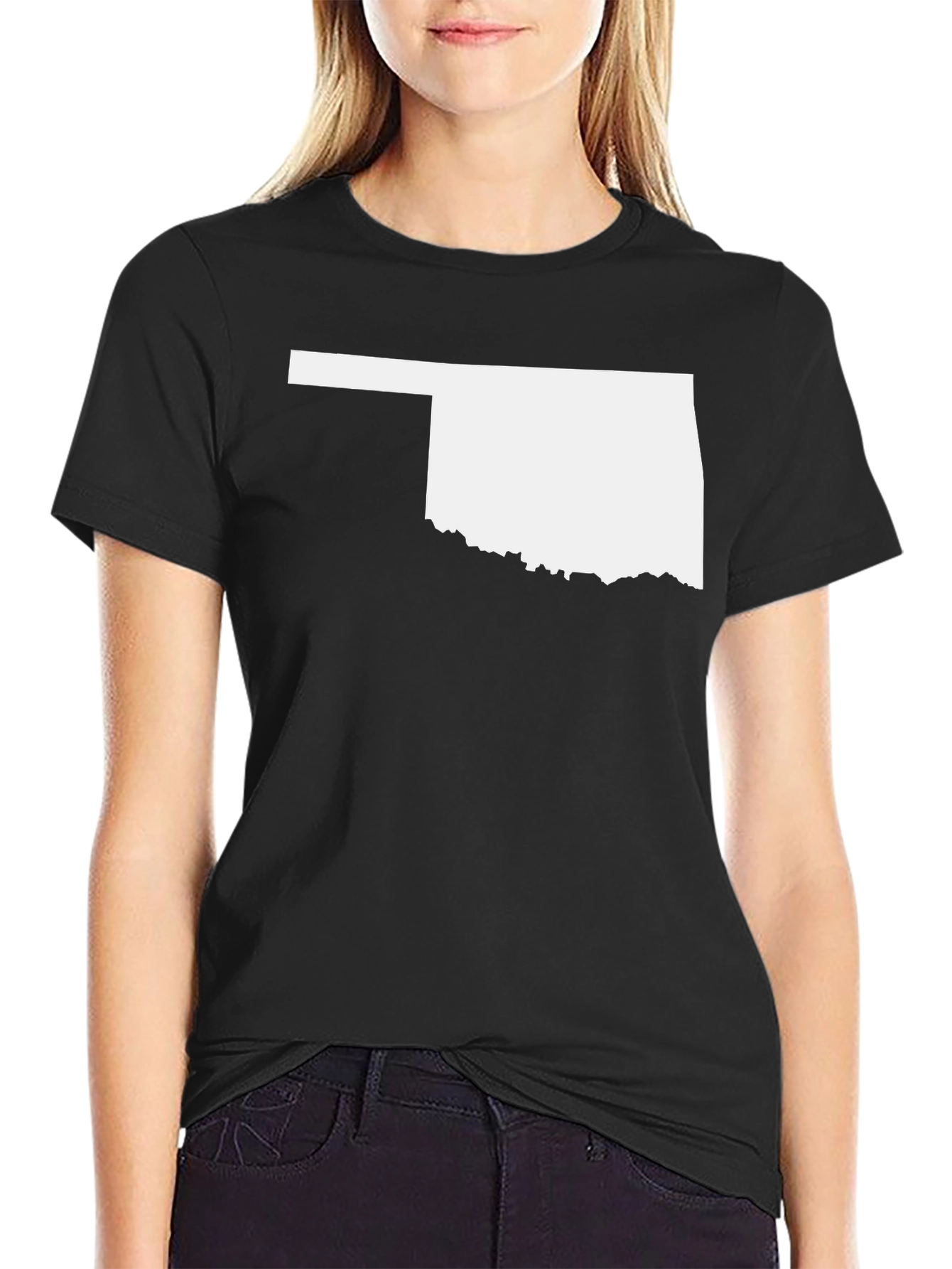 Oklahoma State Outline T-Shirt - Black