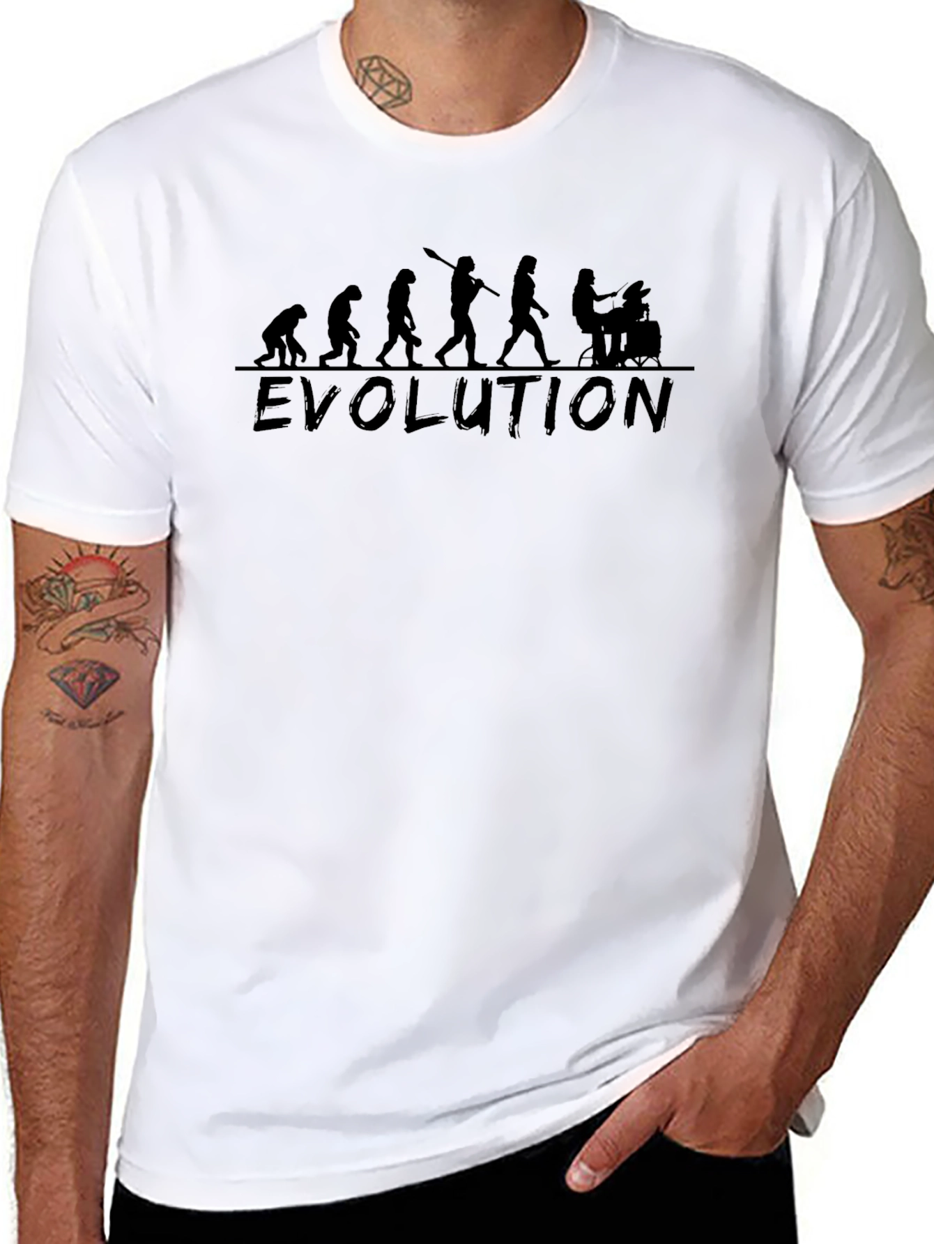 Evolution Drummer T-Shirt - Black Cotton