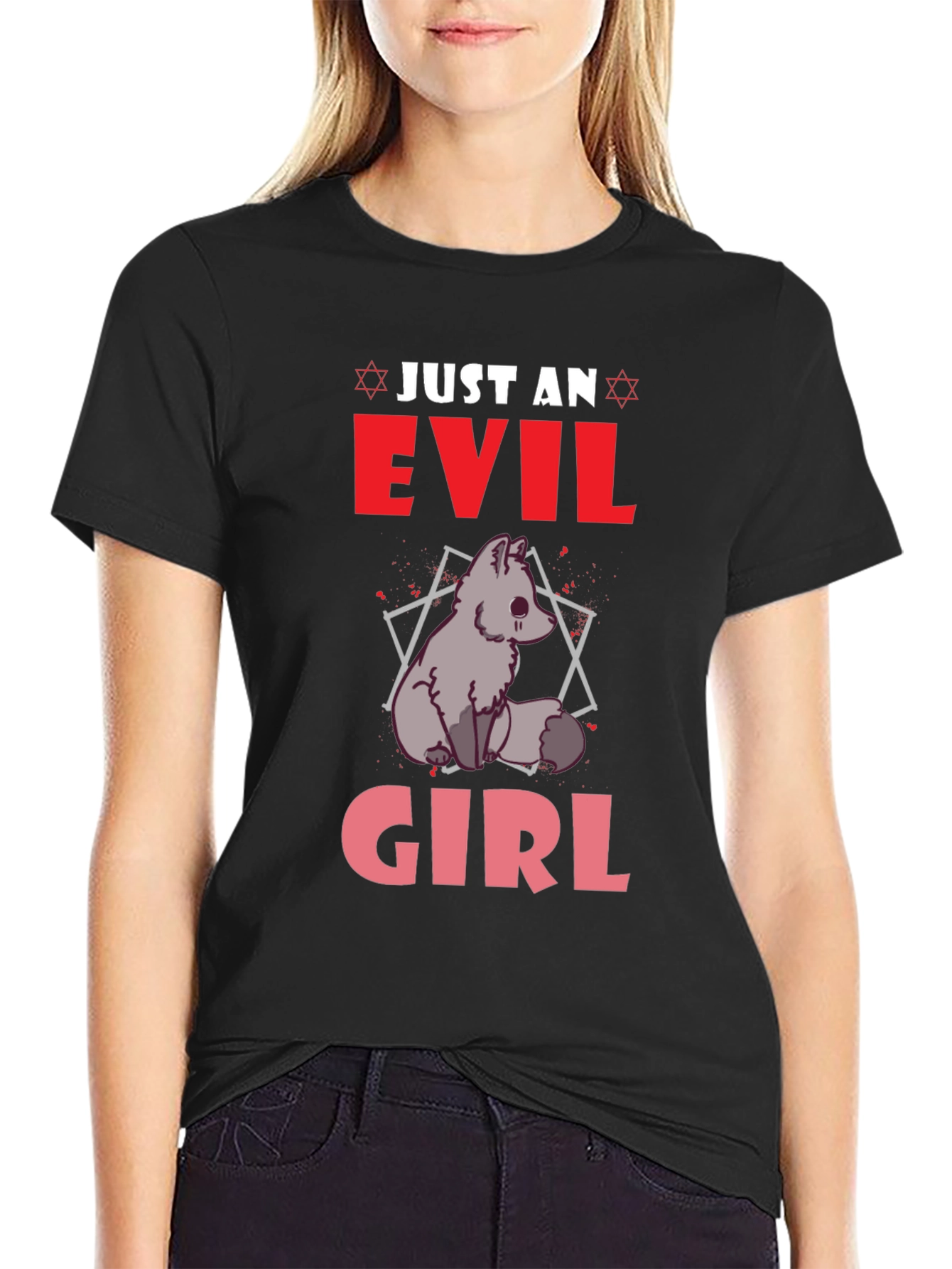 Evil Girl Graphic T-Shirt - Black