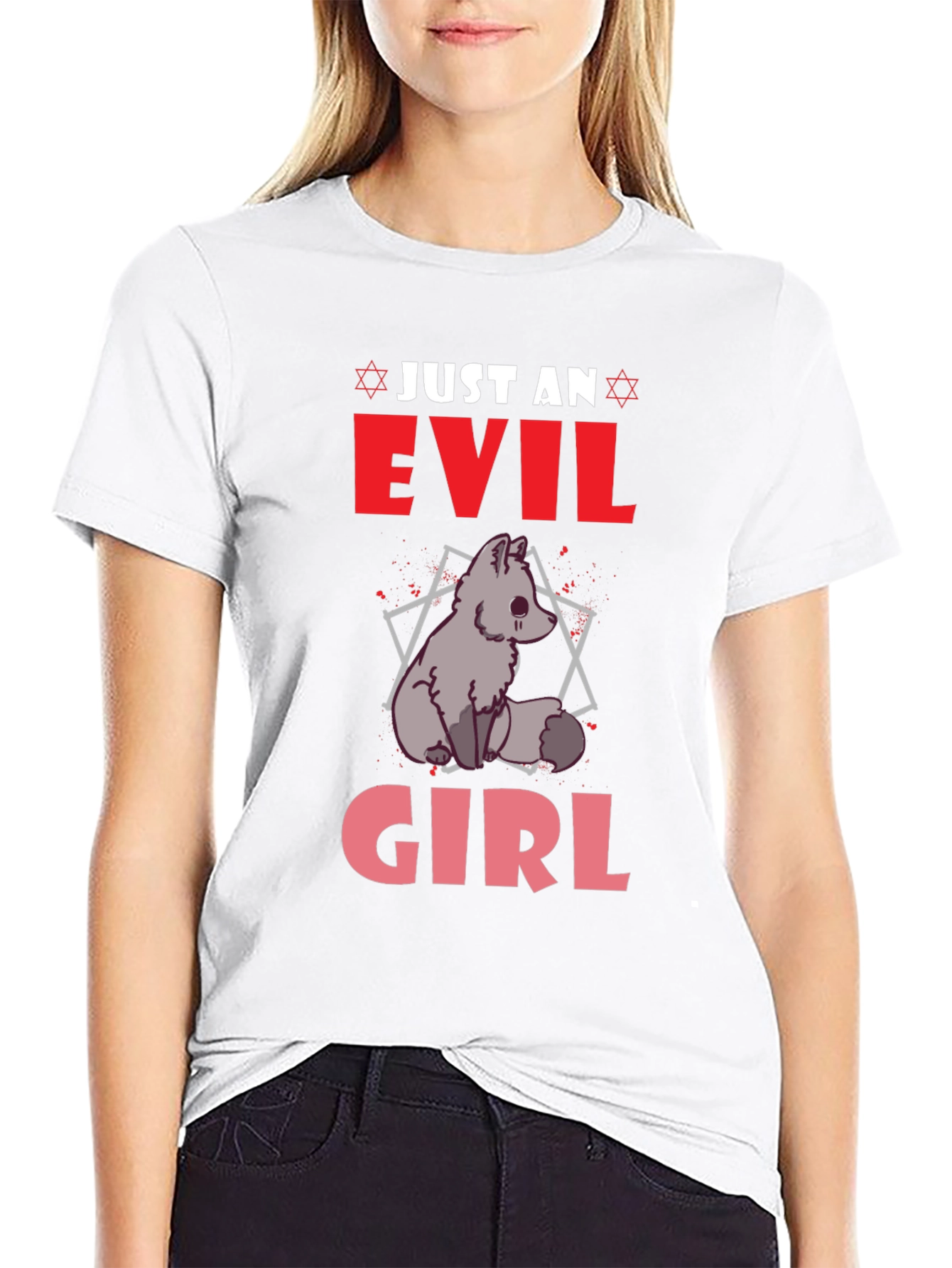 Evil Girl Graphic T-Shirt - Black