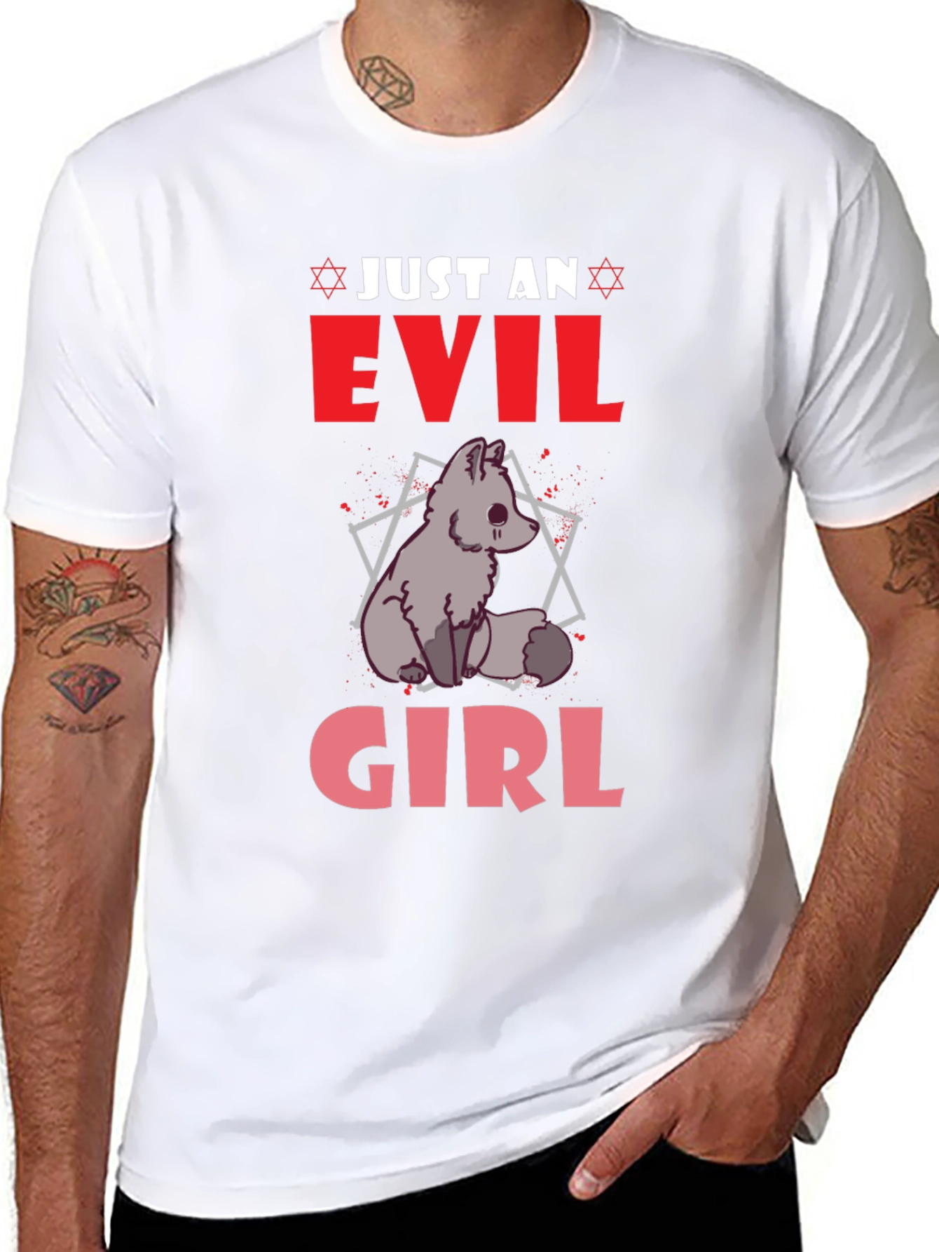 Evil Girl Graphic T-Shirt - Black