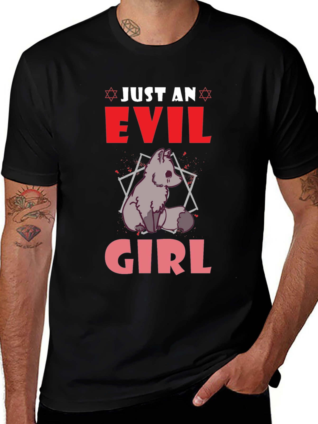 Evil Girl Graphic T-Shirt - Black