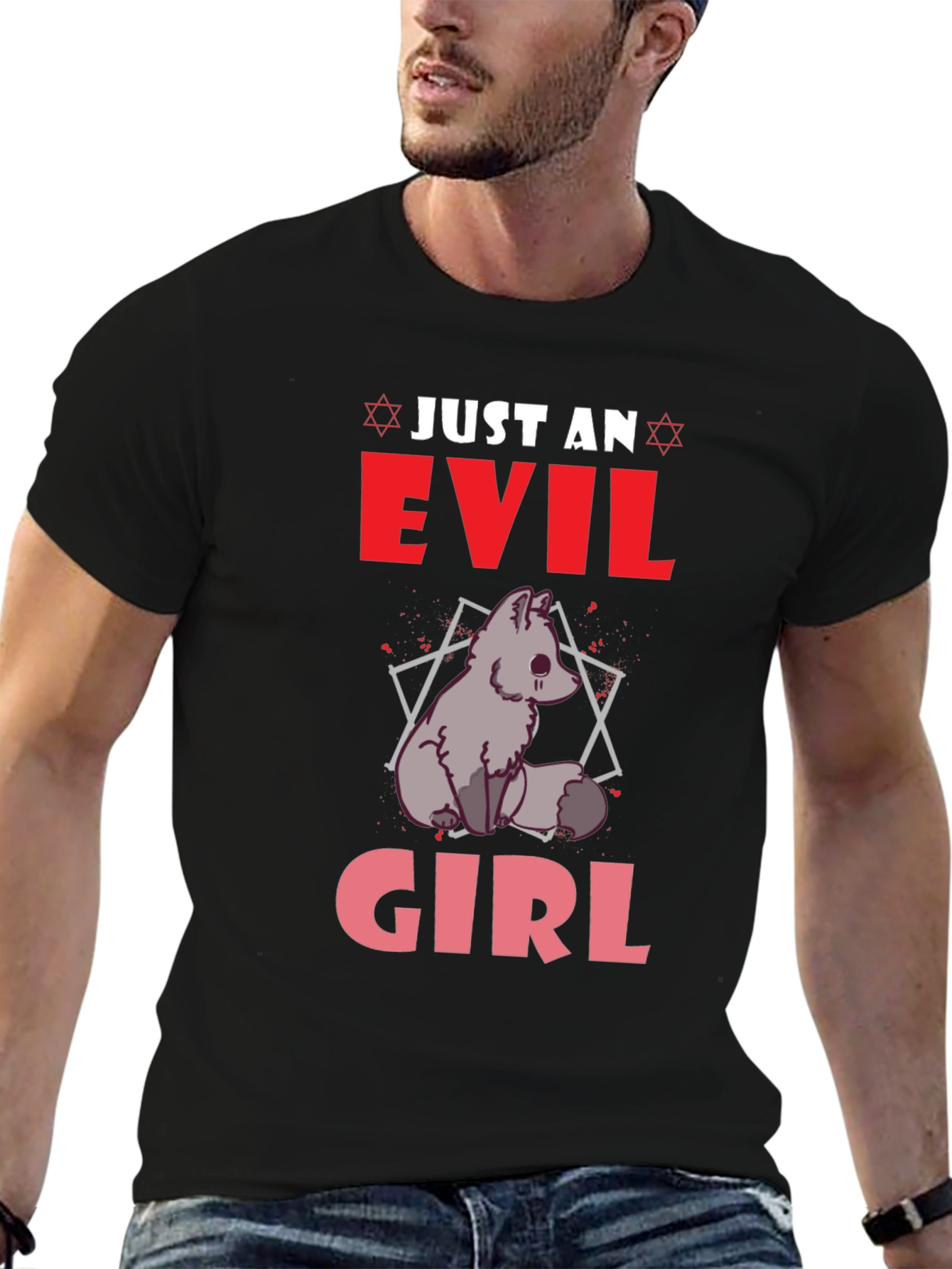 Evil Girl Graphic T-Shirt - Black