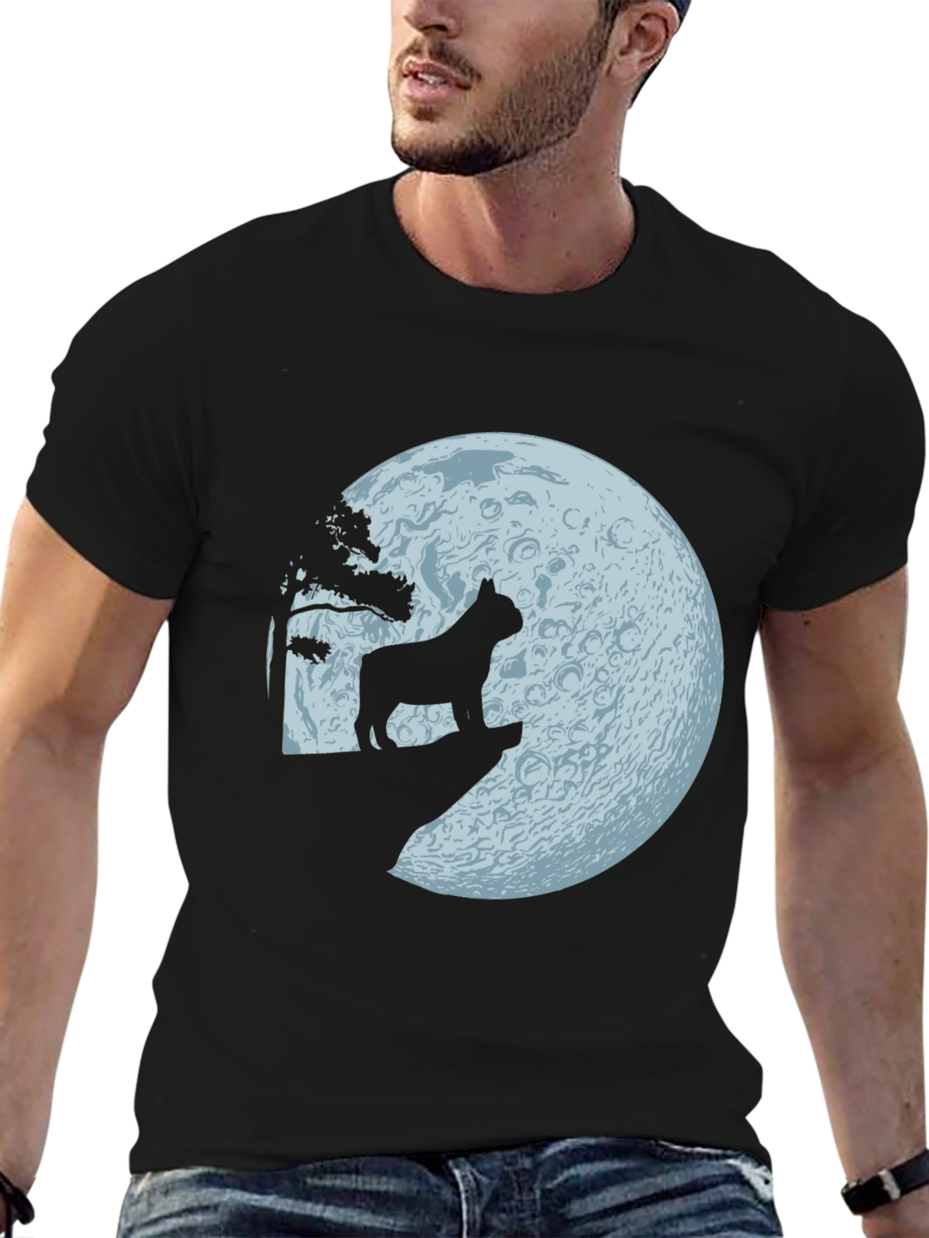 Dog Howling at Moon Graphic Tee