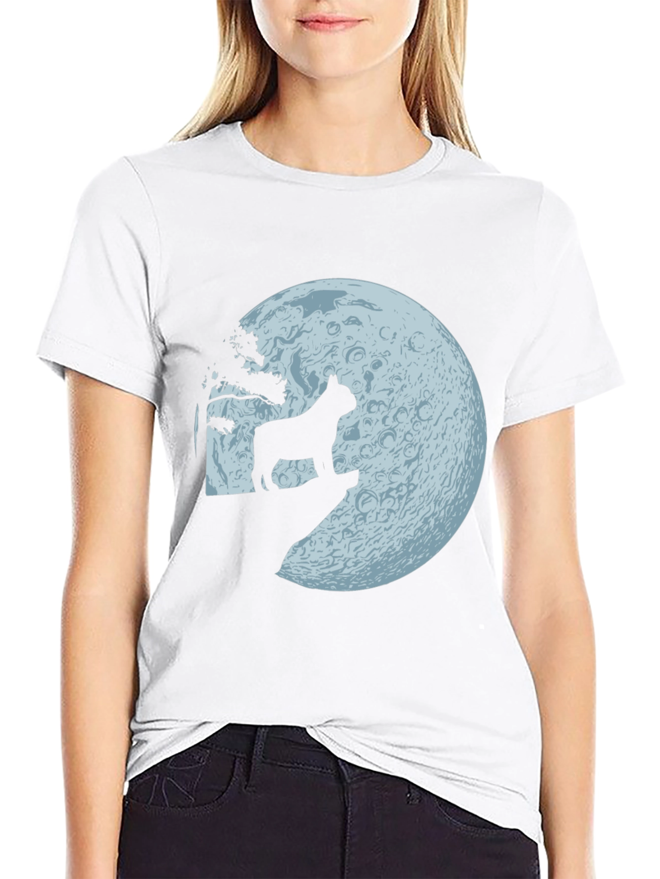 Dog Howling at Moon Graphic Tee