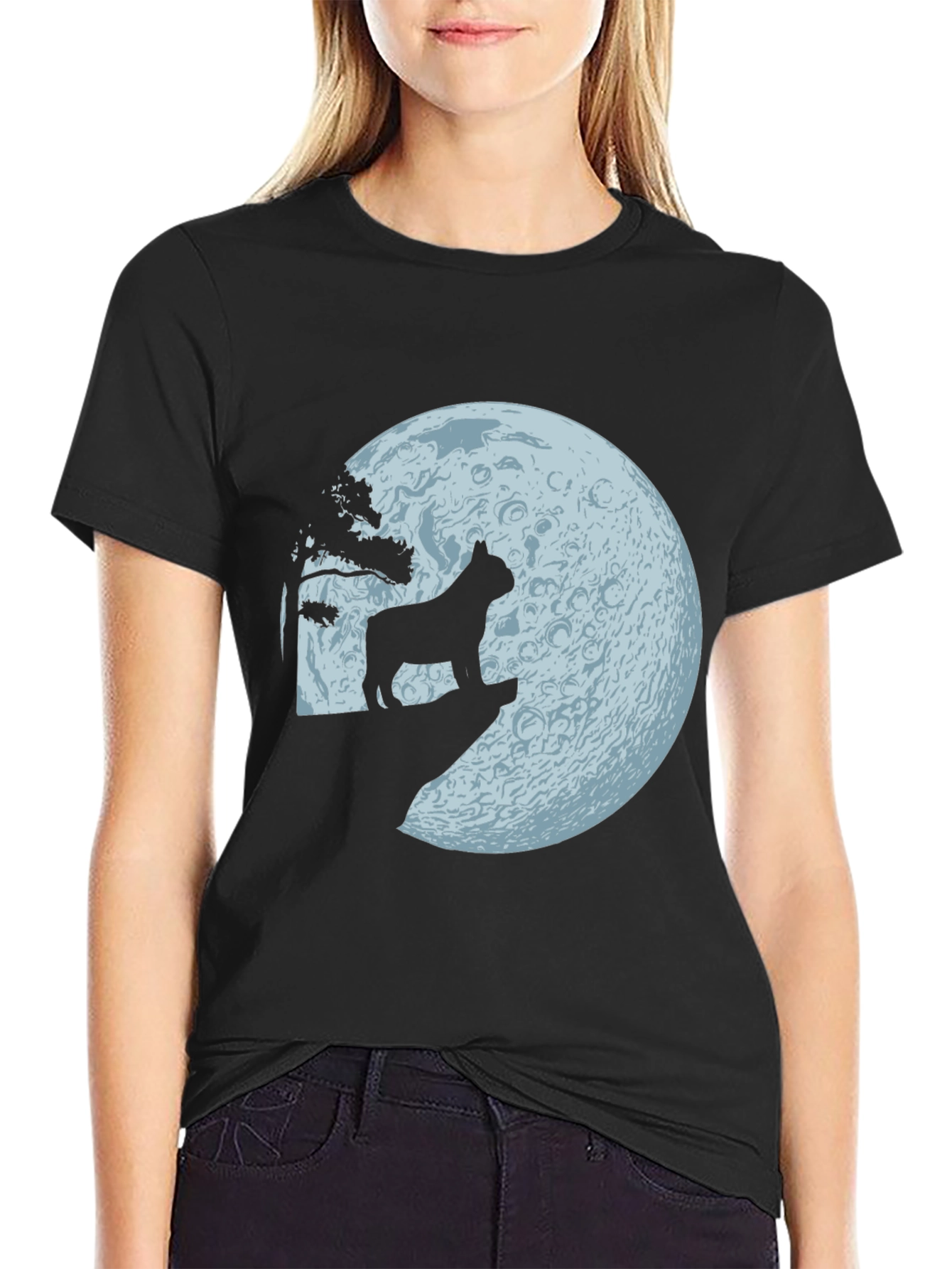 Dog Howling at Moon Graphic Tee