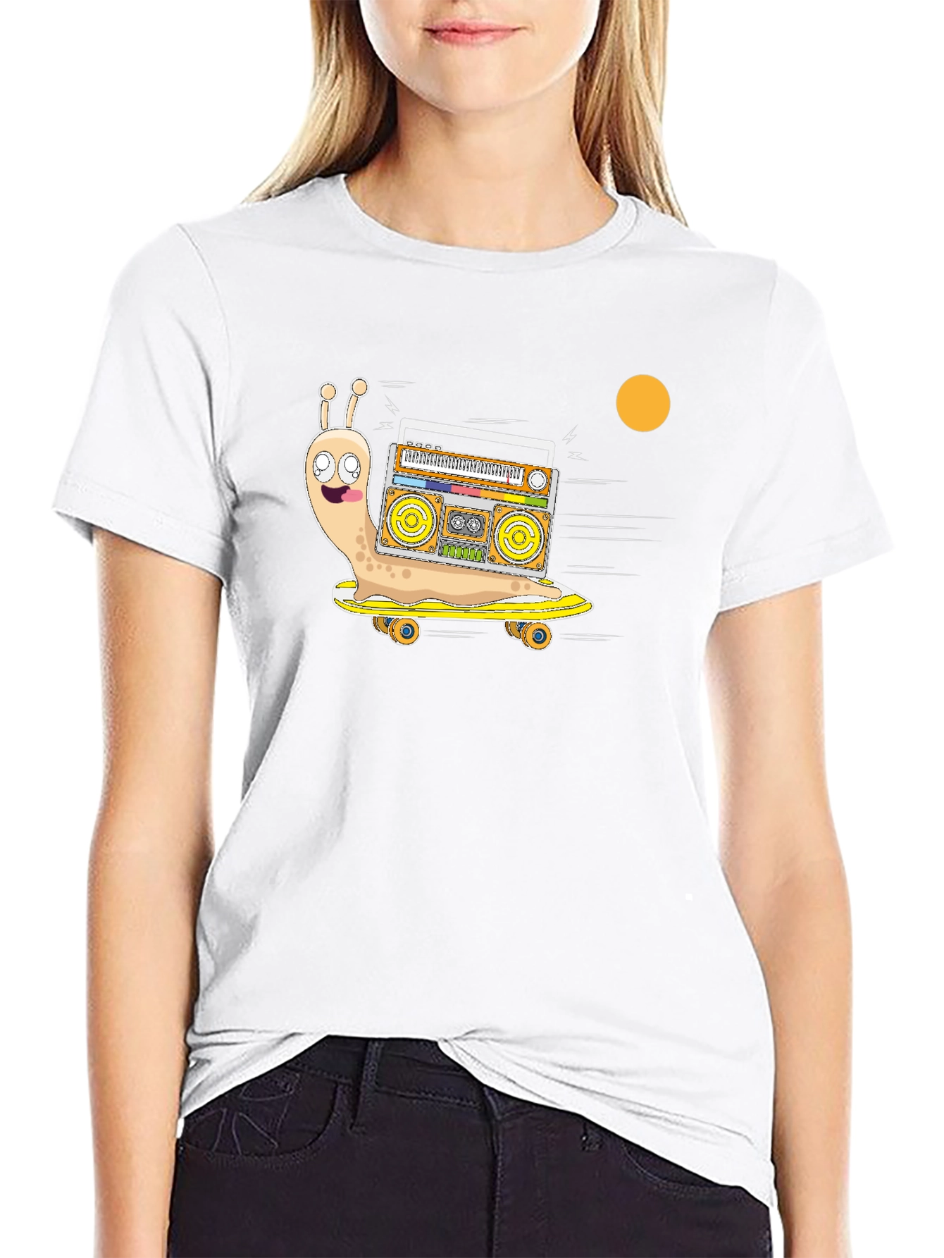 Snail Skateboard Boombox T-Shirt