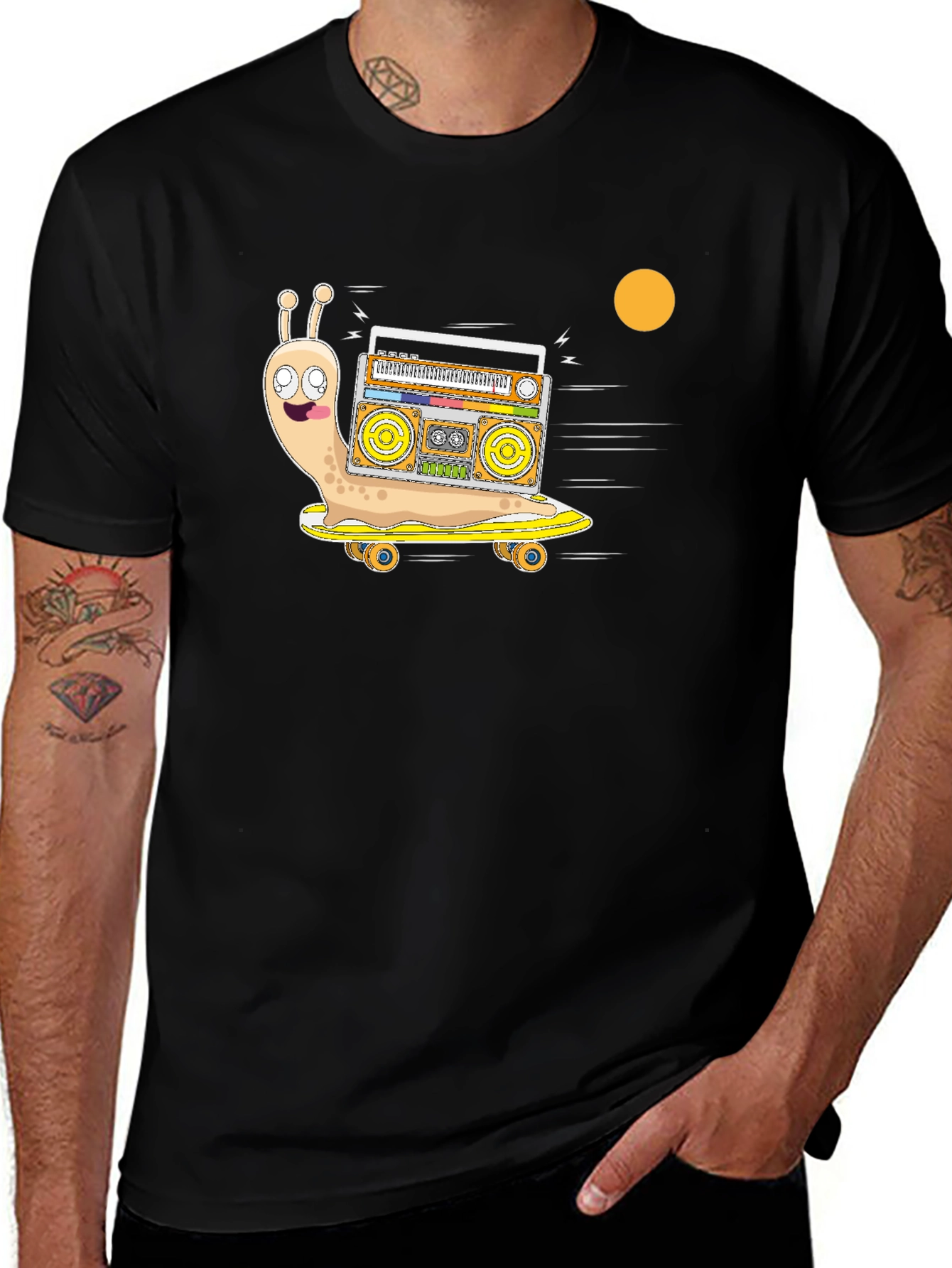 Snail Skateboard Boombox T-Shirt