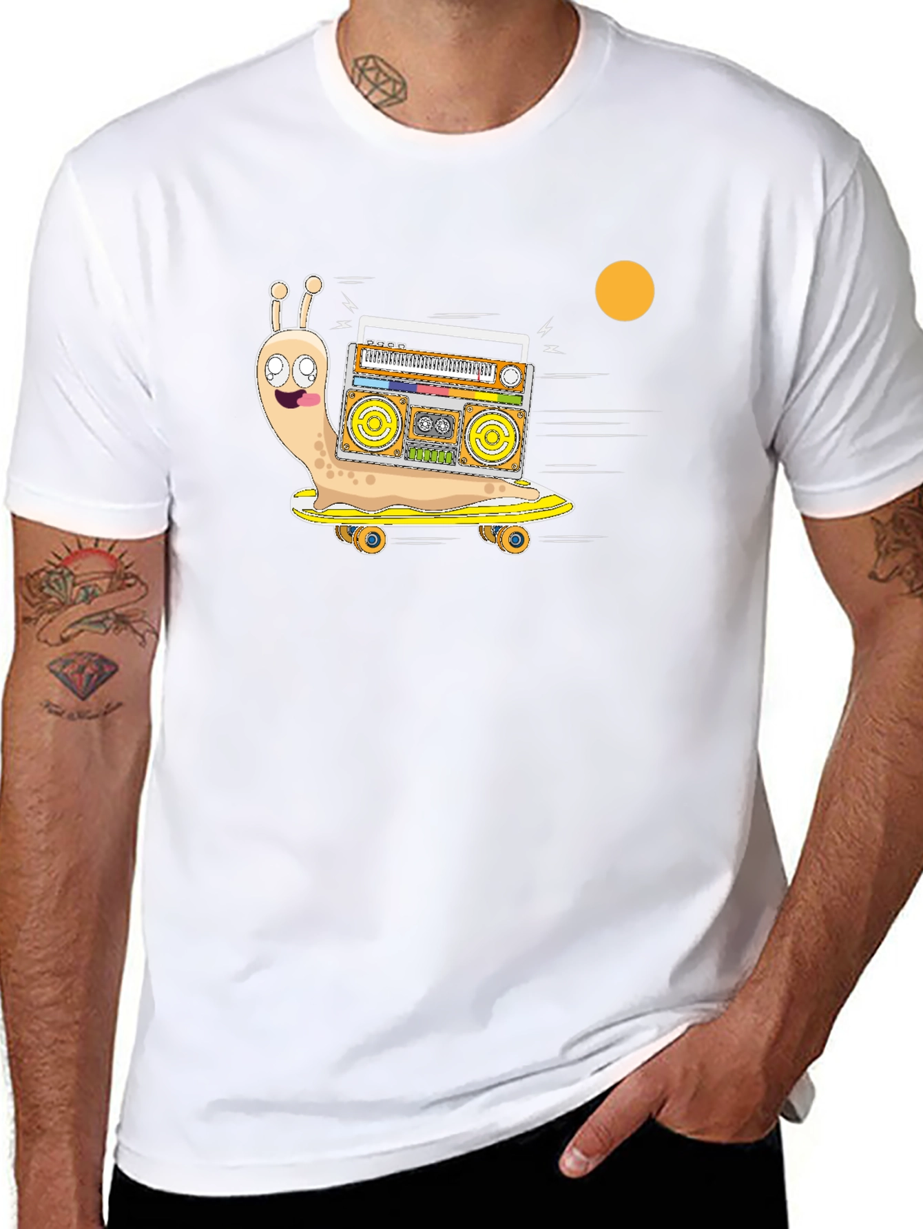 Snail Skateboard Boombox T-Shirt