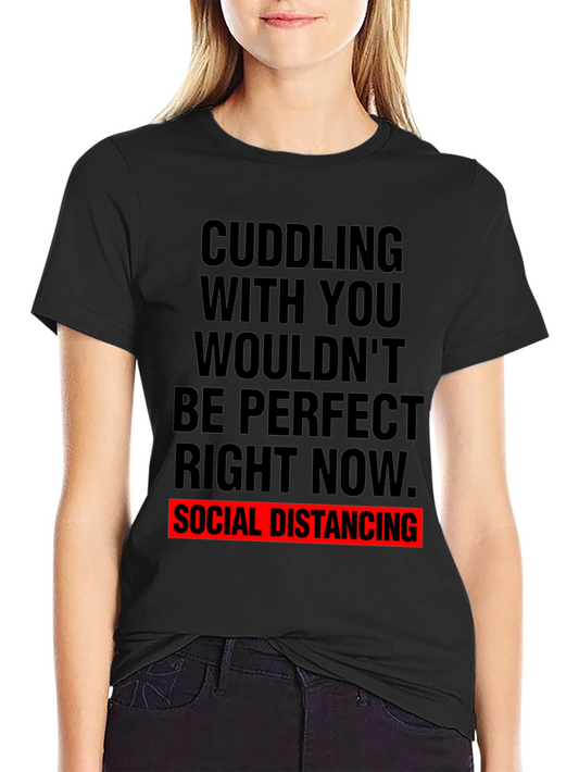 Social Distancing Graphic Tee - Black Cotton