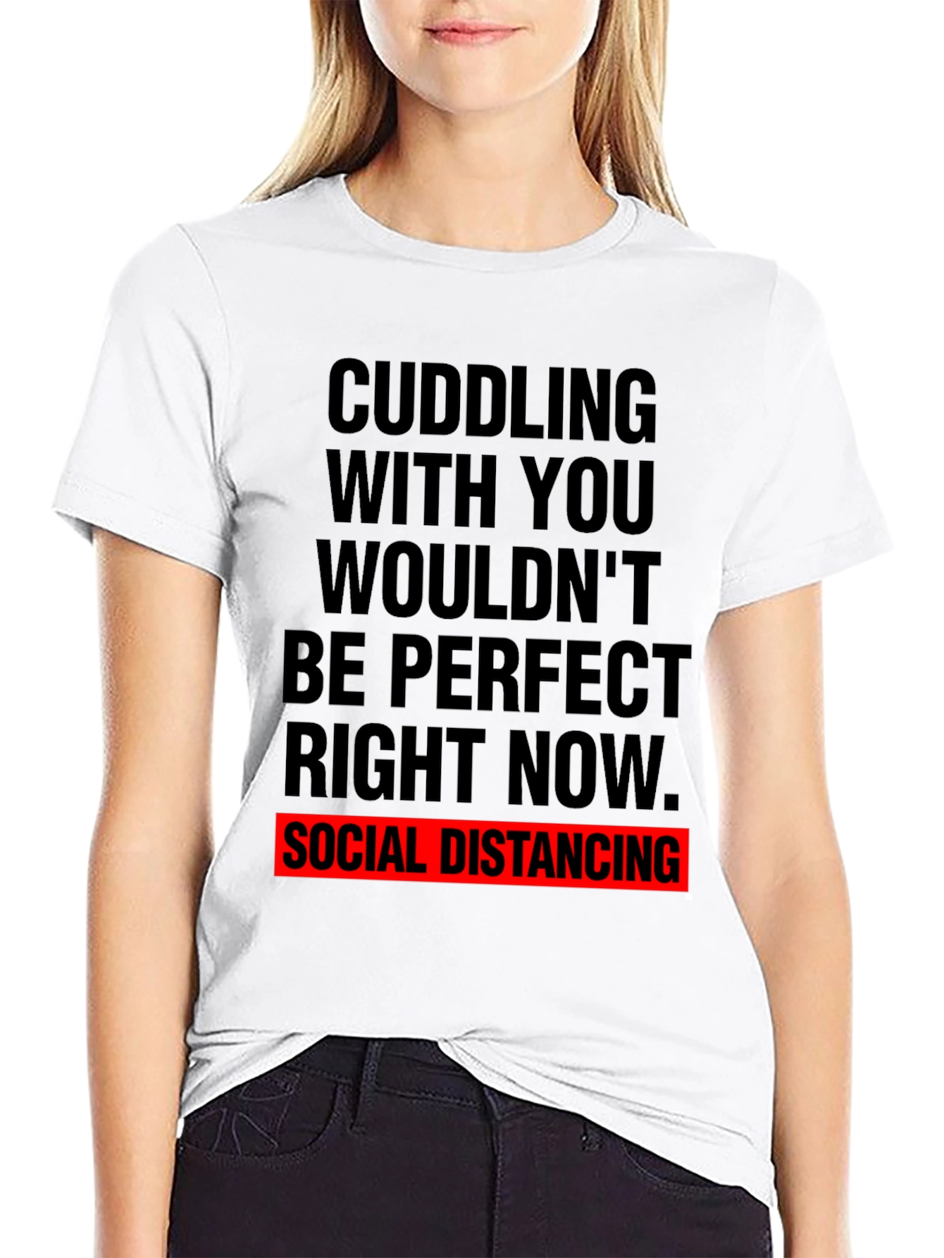 Social Distancing Graphic Tee - Black Cotton