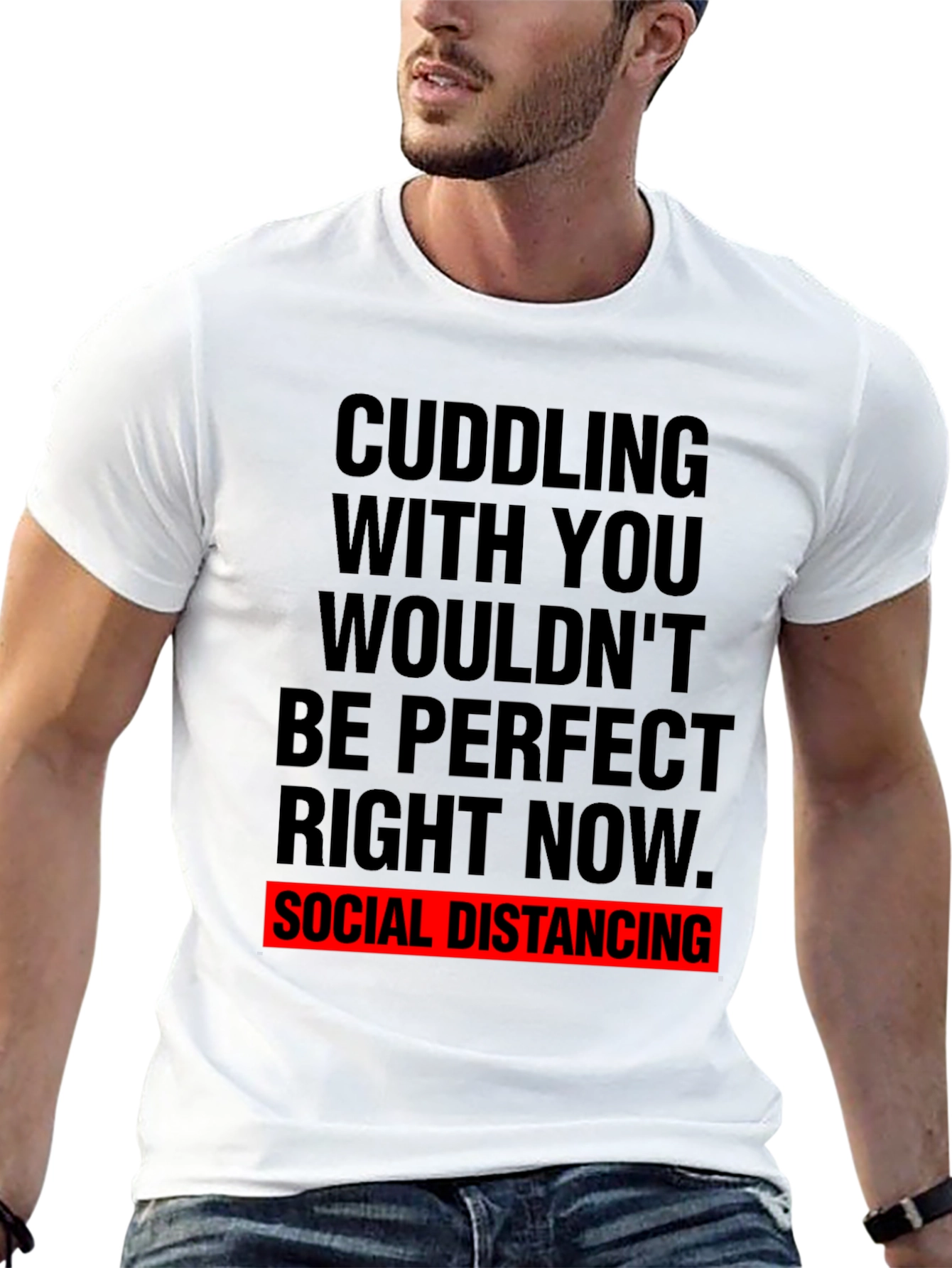 Social Distancing Graphic Tee - Black Cotton