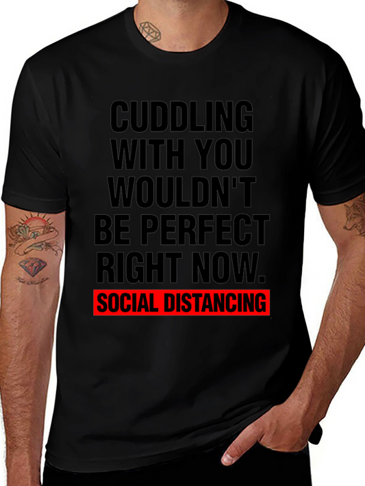 Social Distancing Graphic Tee - Black Cotton