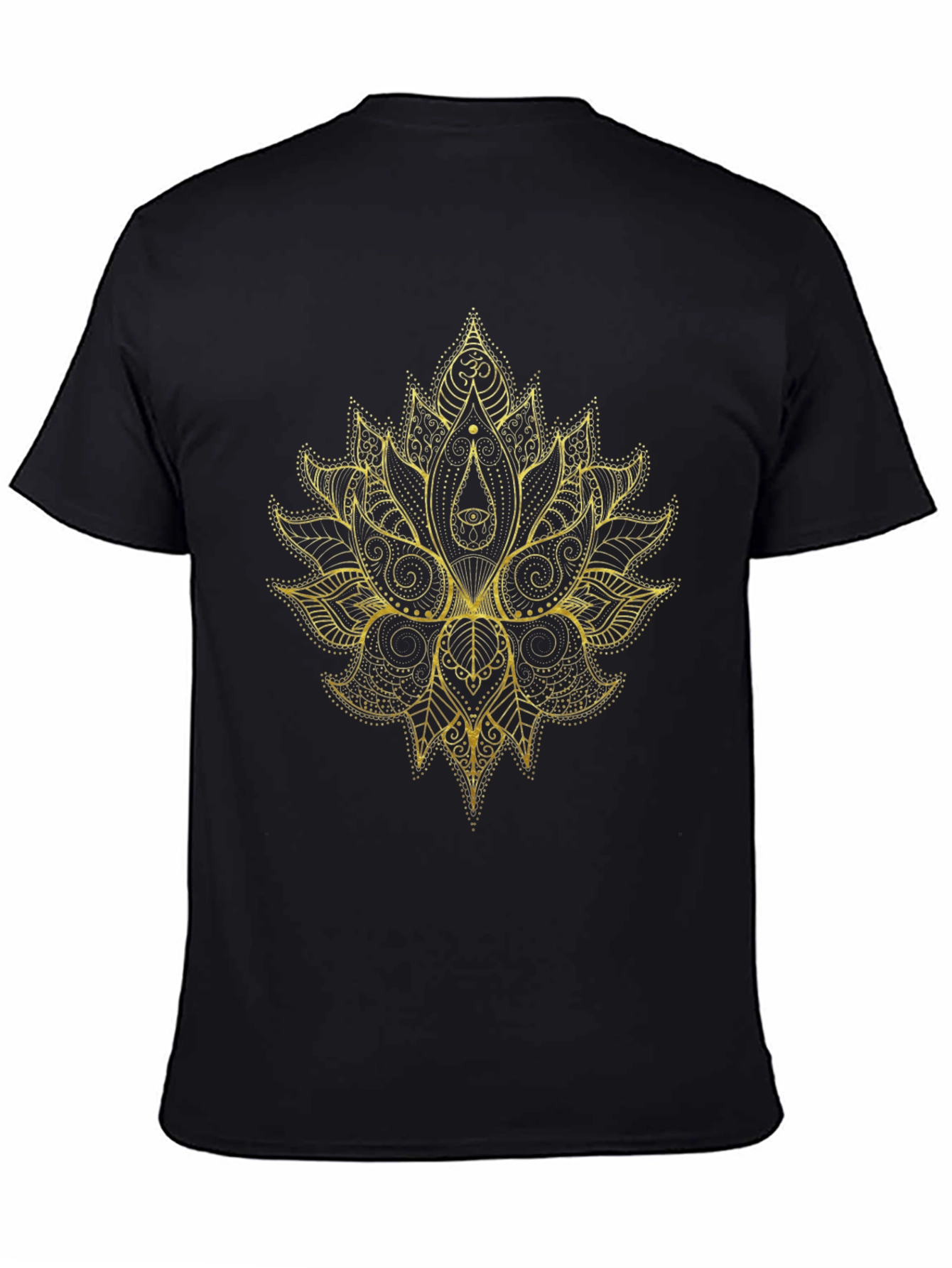 Mystic Gold Lotus Graphic Black T-Shirt