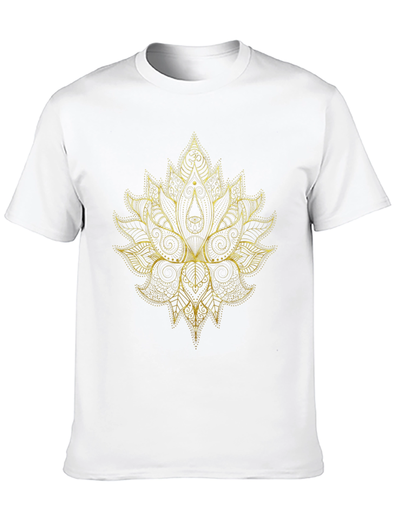 Mystic Gold Lotus Graphic Black T-Shirt