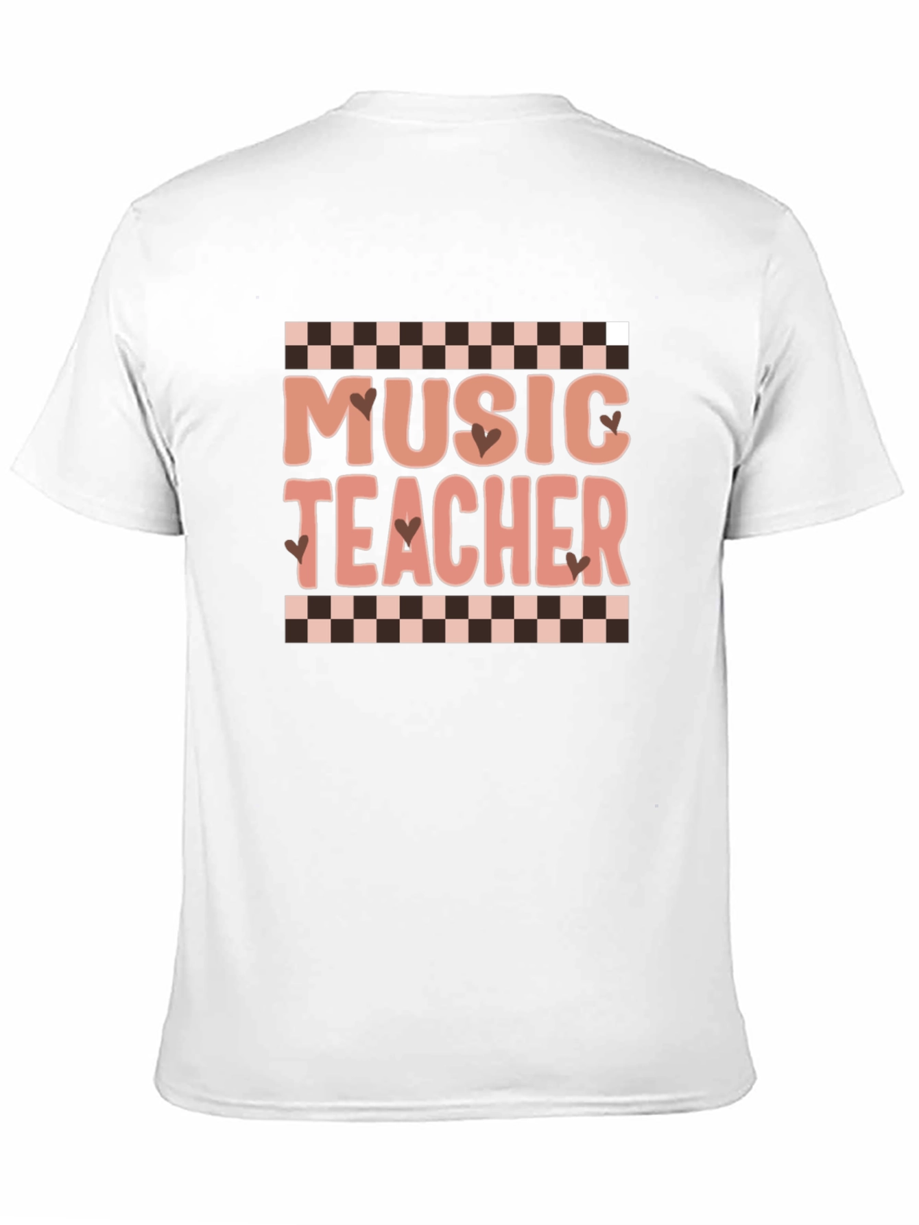 Music Teacher Graphic Tee Checkered Design