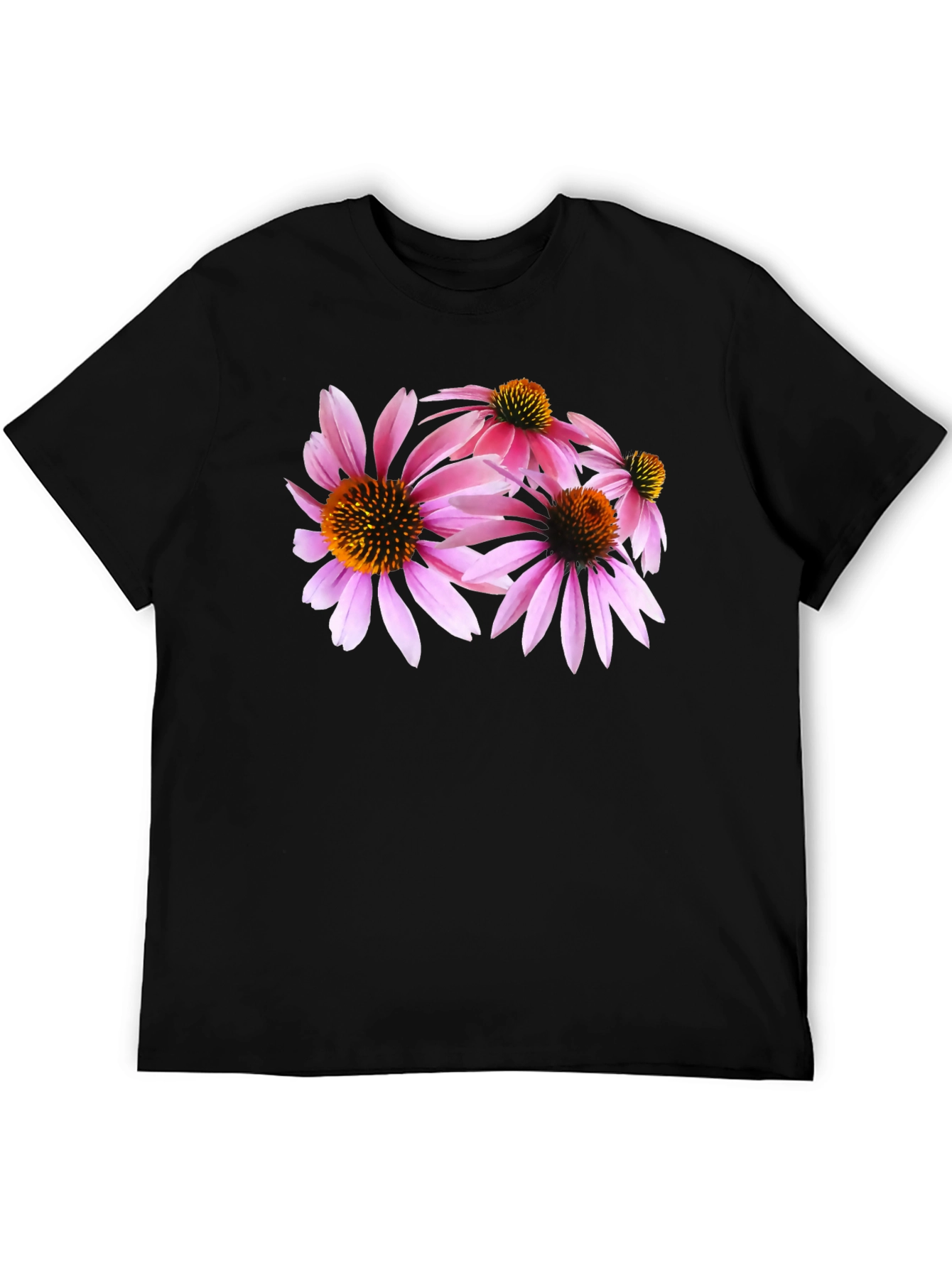 Floral Print Black T-Shirt - Trendy Casual Wear