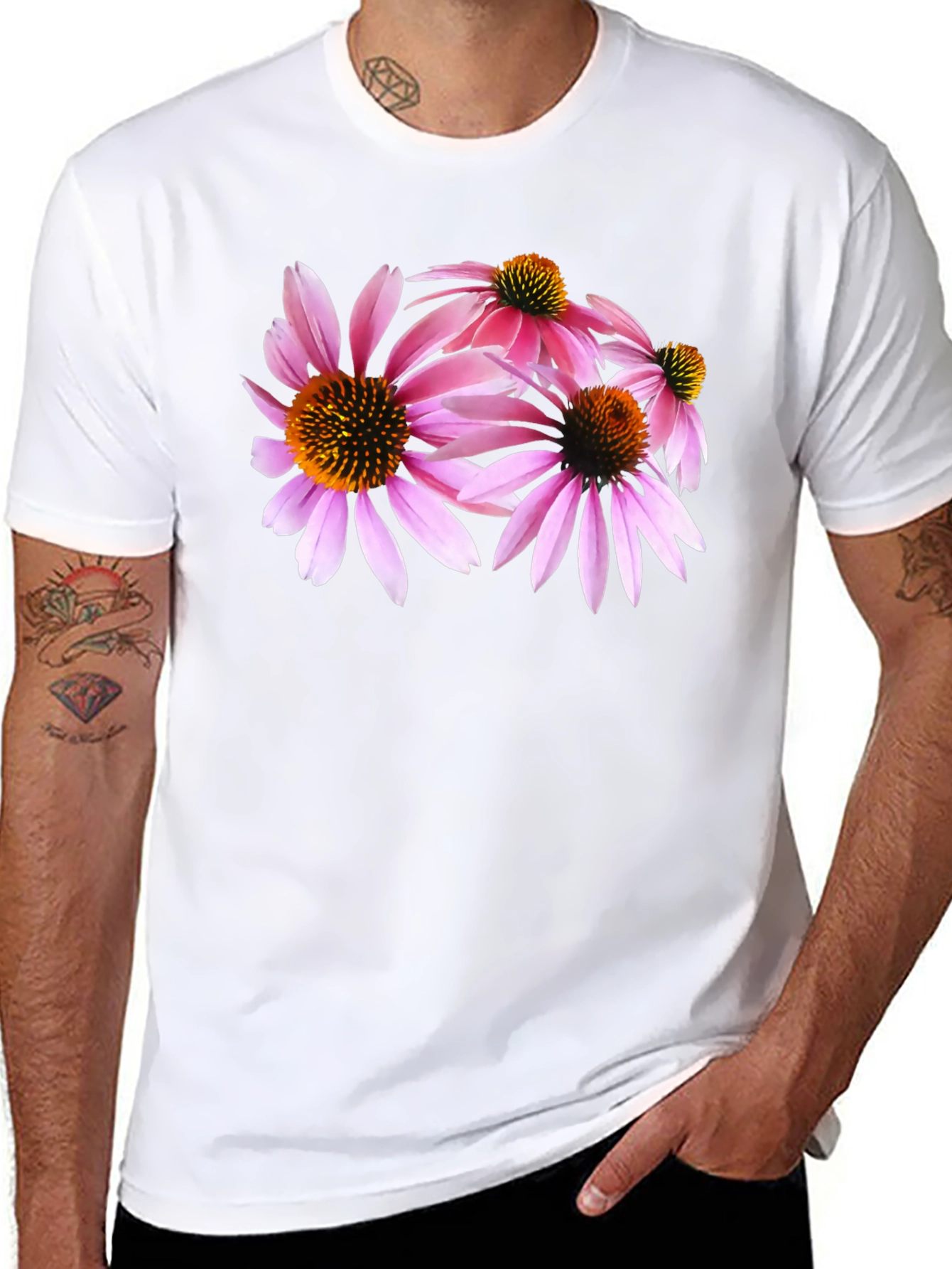 Floral Print Black T-Shirt - Trendy Casual Wear
