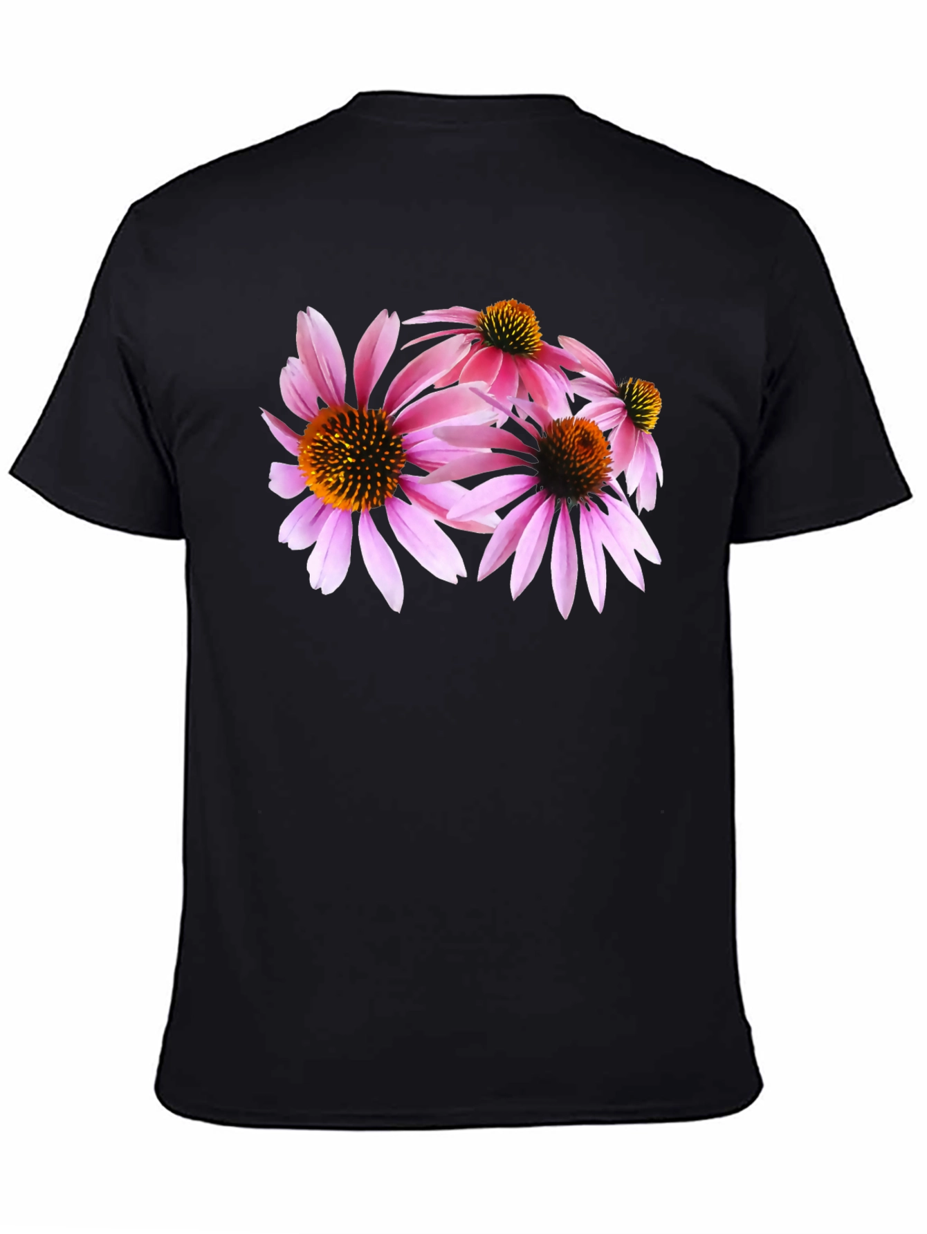 Floral Print Black T-Shirt - Trendy Casual Wear