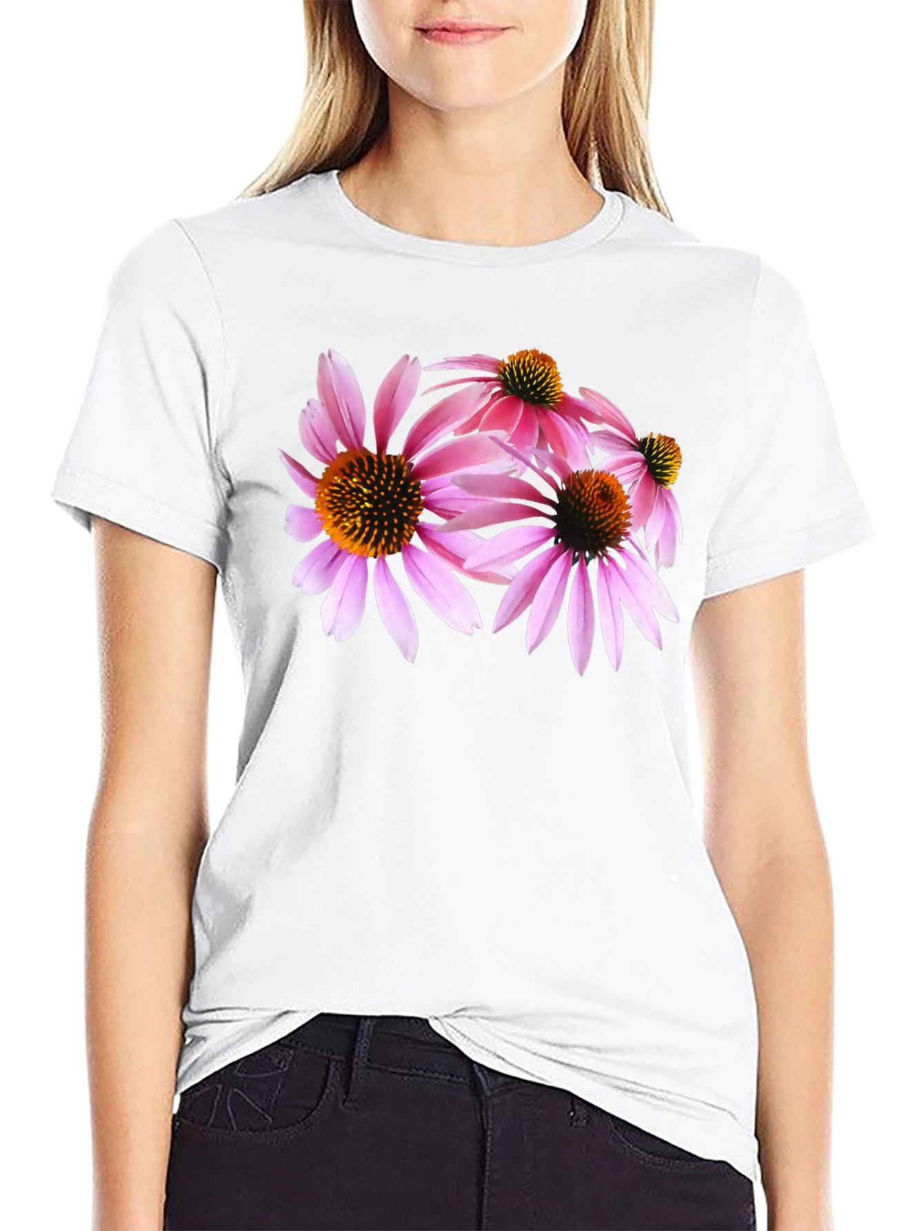 Floral Print Black T-Shirt - Trendy Casual Wear