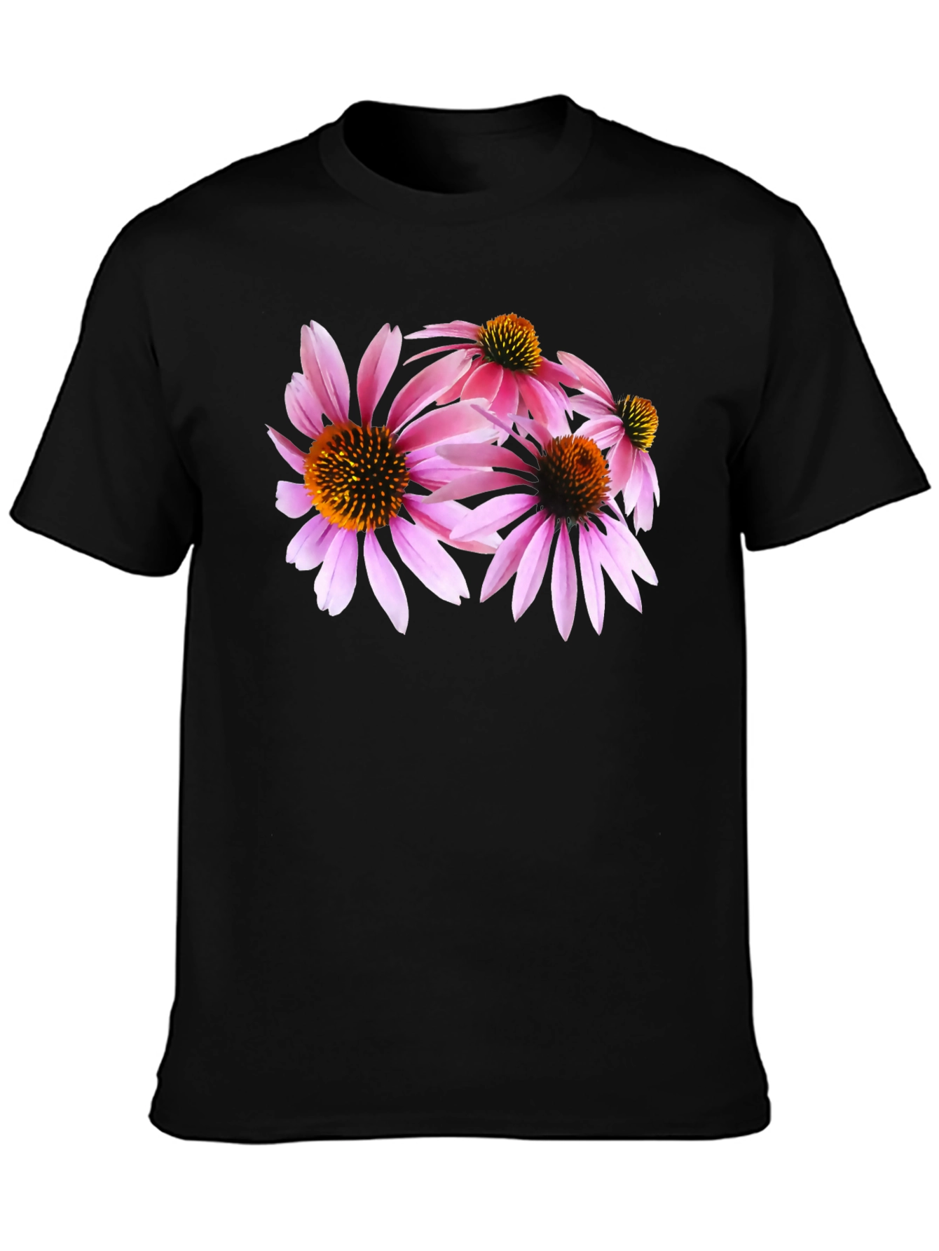 Floral Print Black T-Shirt - Trendy Casual Wear
