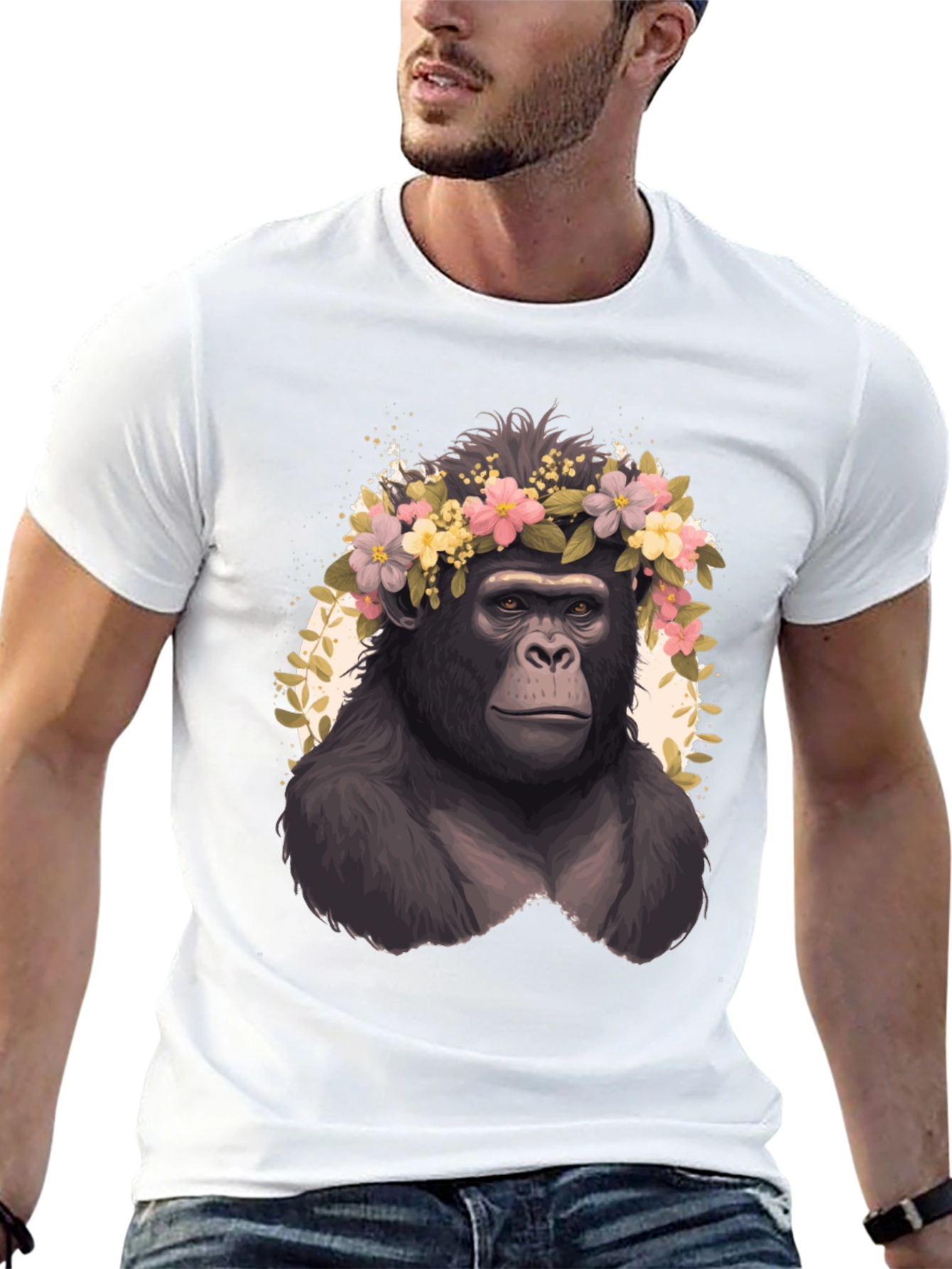 Gorilla Flower Crown Graphic Tee - Unisex
