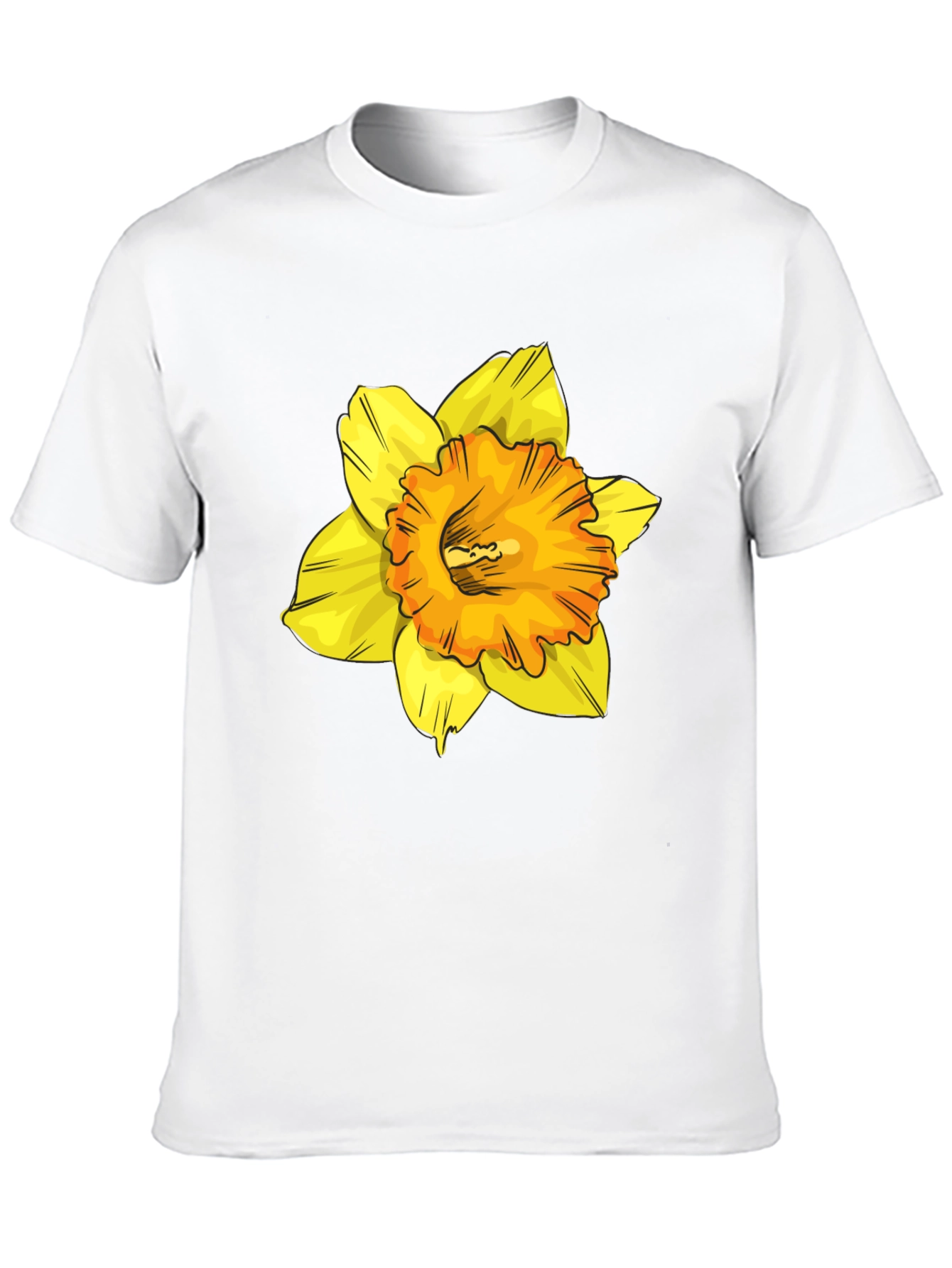 Floral Print T-Shirt - Black Cotton Blend