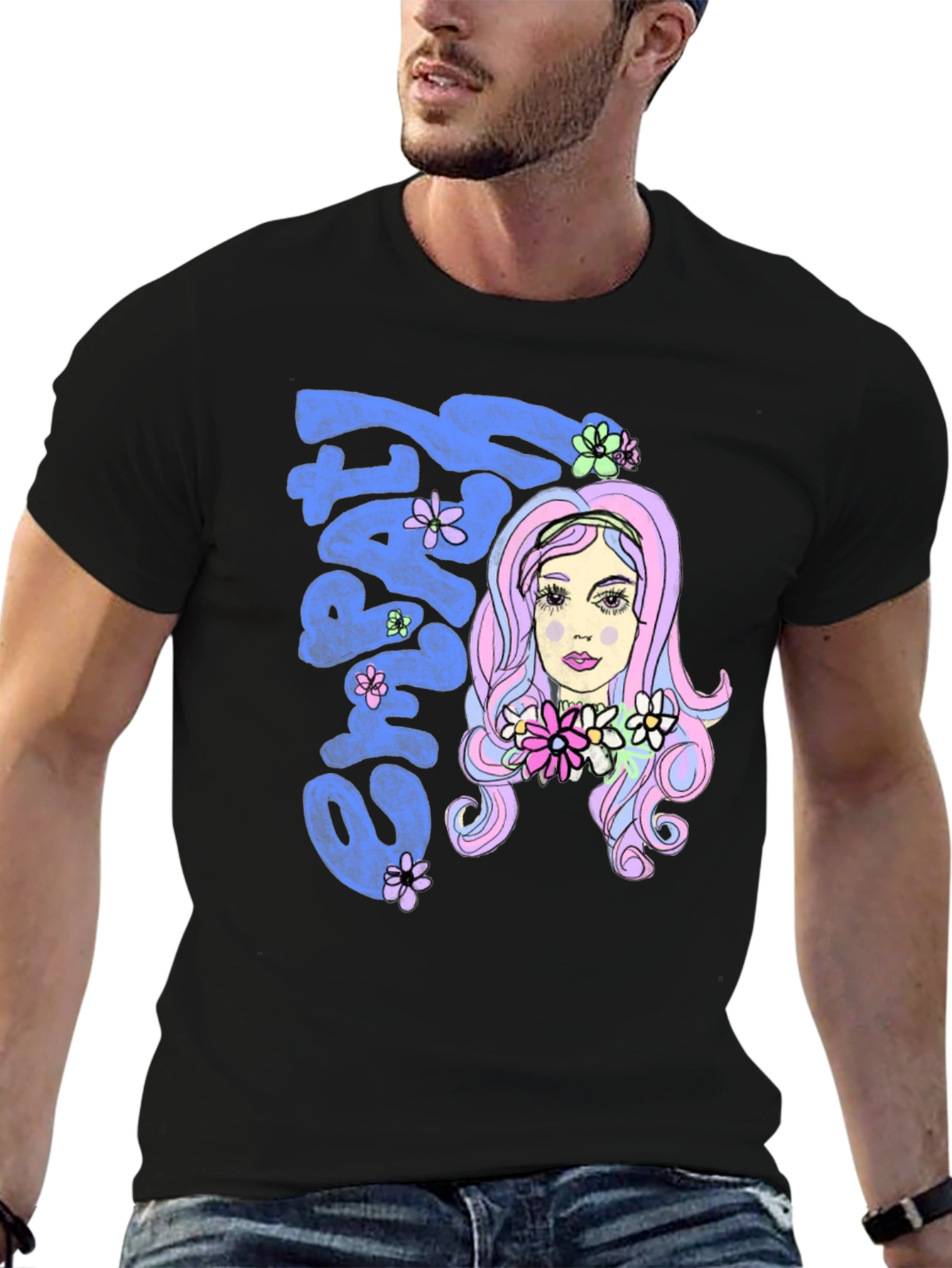 Groovy Empathy Graphic Tee - Black