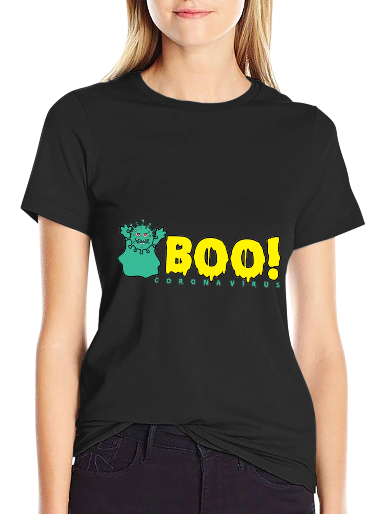 Boo Coronavirus Black T-Shirt