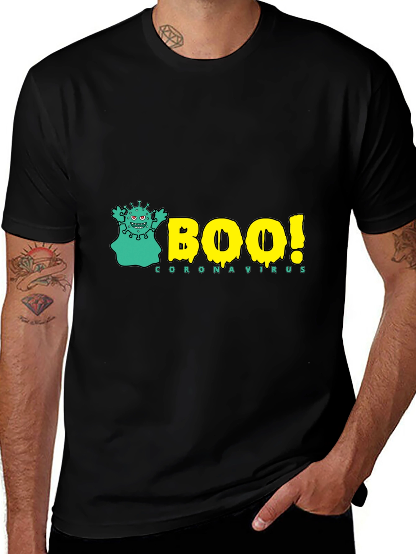 Boo Coronavirus Black T-Shirt