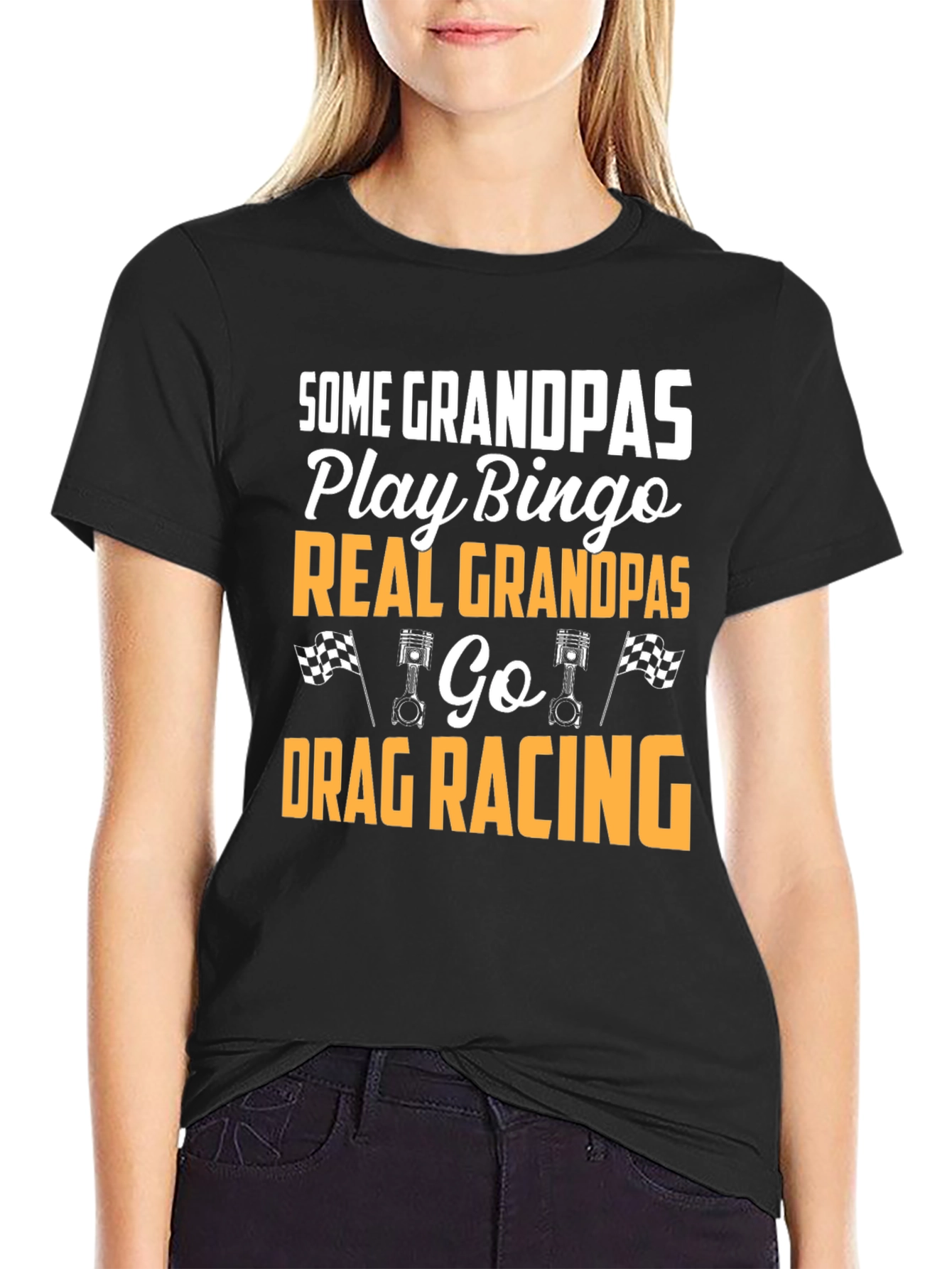 Funny Grandpas Drag Racing Graphic T-Shirt