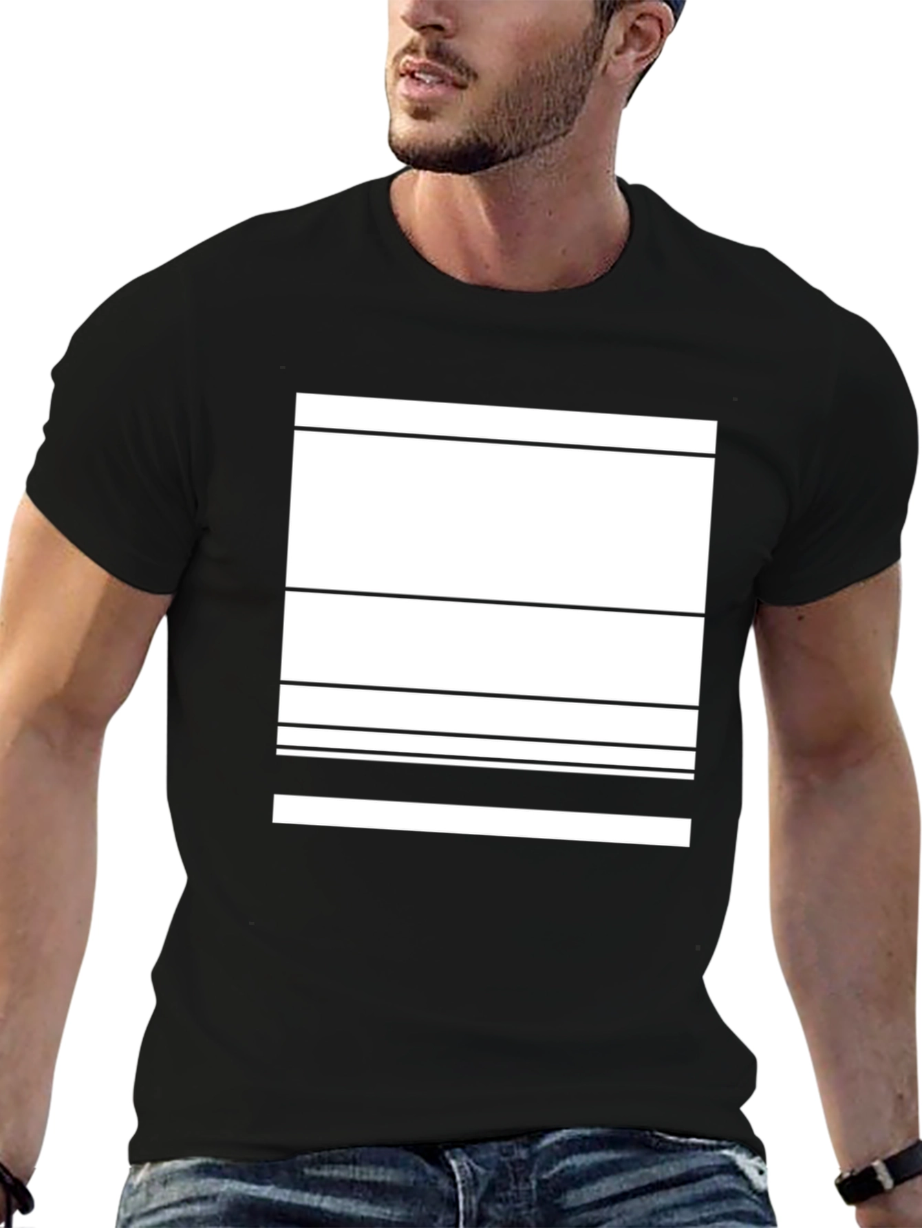 Modern Graphic Tee - Abstract Lines Design