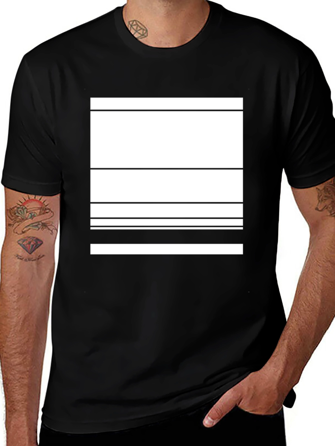 Modern Graphic Tee - Abstract Lines Design
