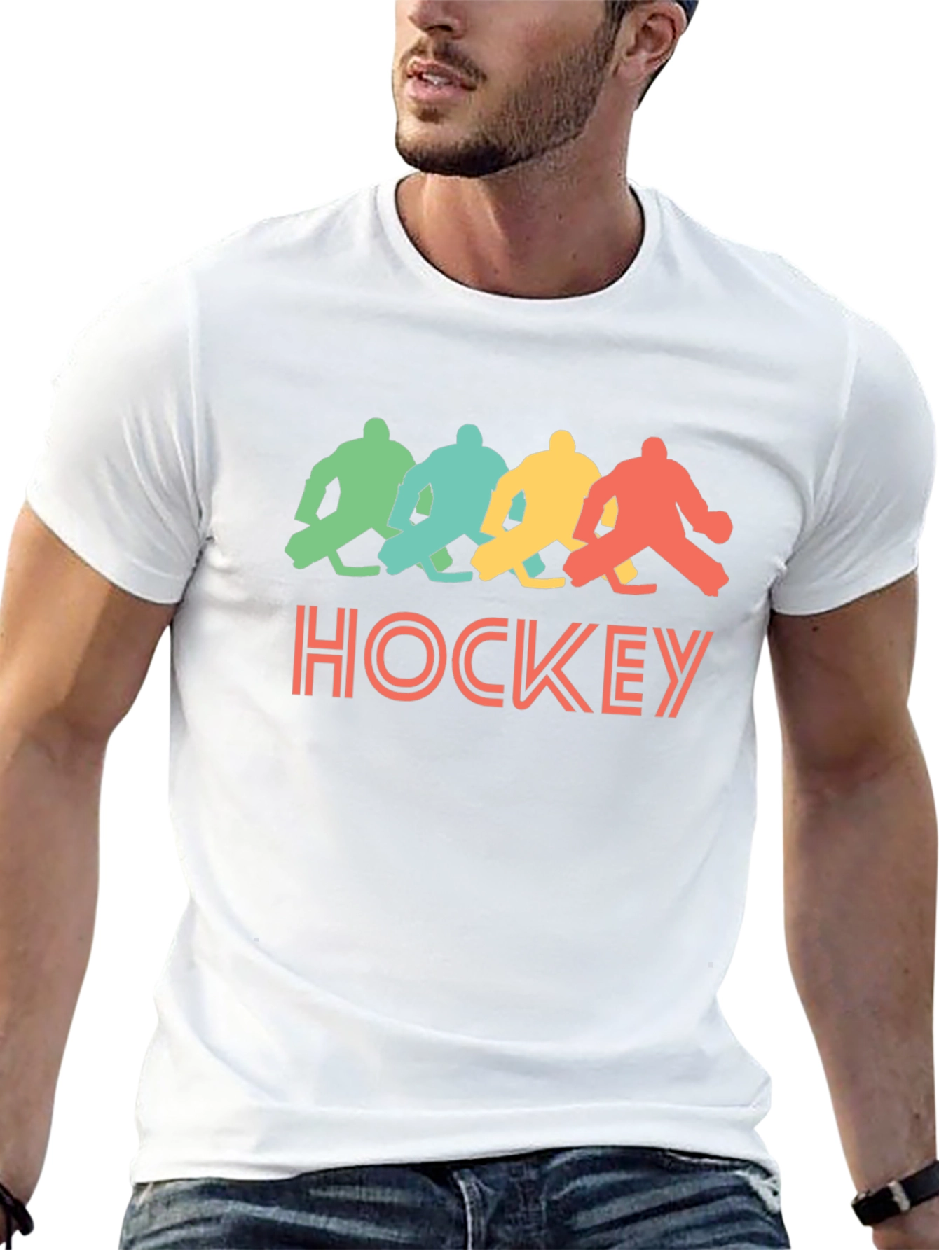 Retro Hockey Graphic T-Shirt - Black Tee
