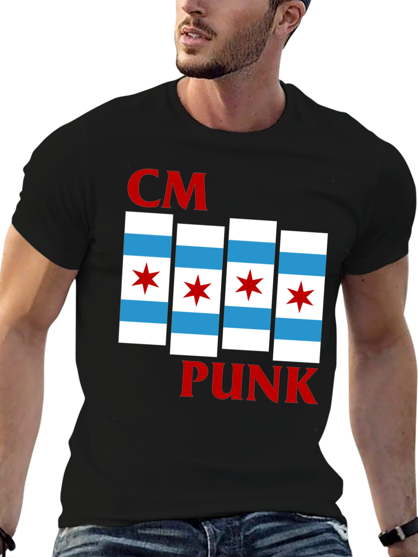 CM Punk Chicago Flag T-Shirt - Bold Graphic Tee
